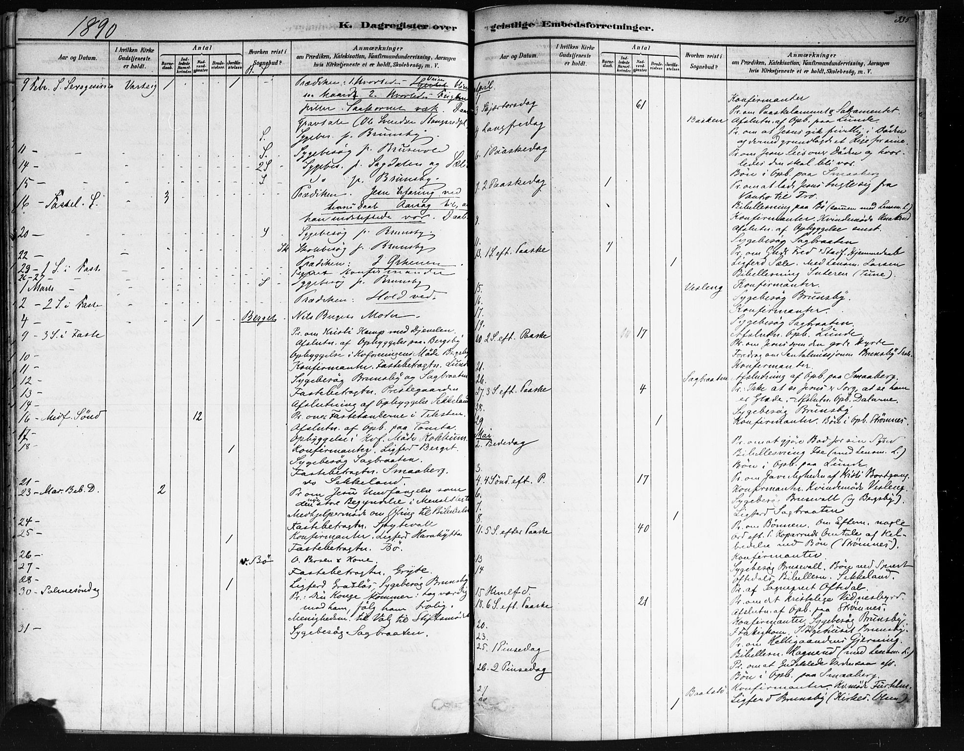 Varteig prestekontor Kirkebøker, SAO/A-10447a/F/Fa/L0002: Parish register (official) no. 2, 1878-1899, p. 335