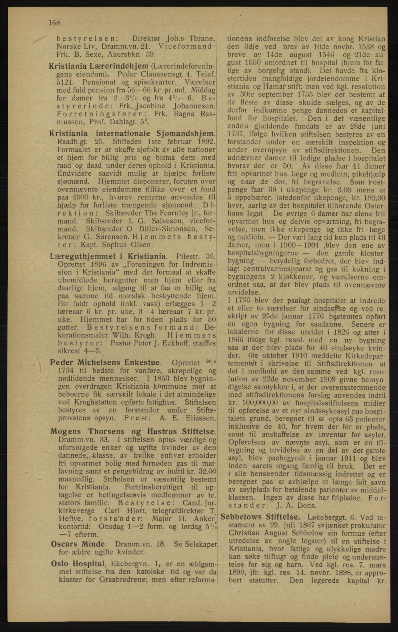 Kristiania/Oslo adressebok, PUBL/-, 1913, p. 170