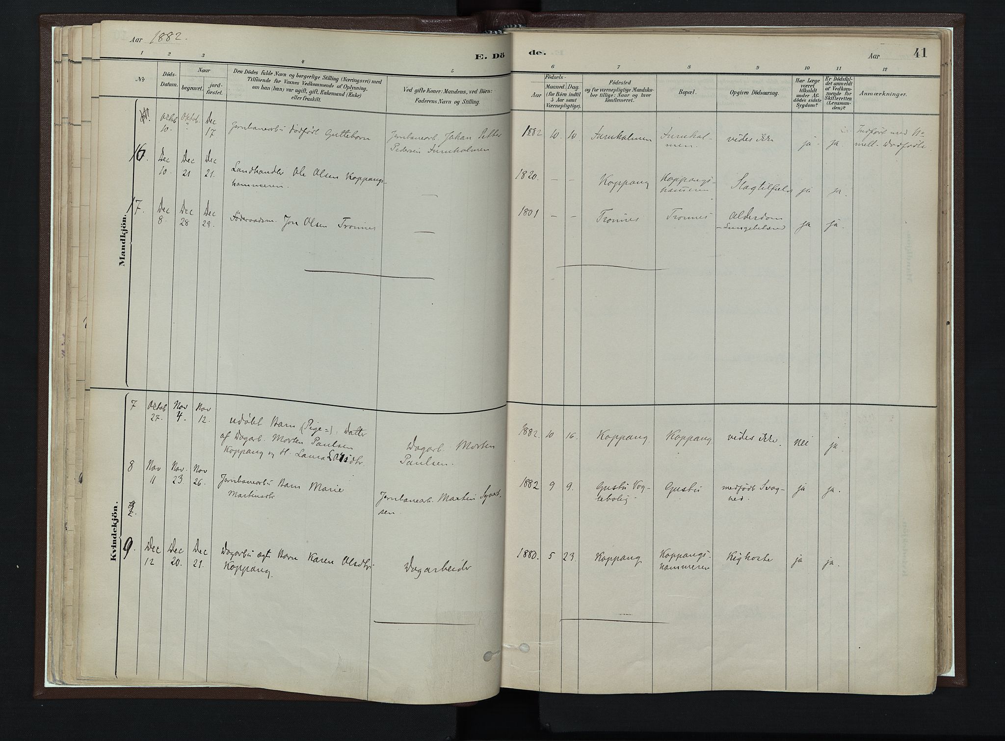 Stor-Elvdal prestekontor, SAH/PREST-052/H/Ha/Haa/L0003: Parish register (official) no. 3, 1882-1901, p. 41