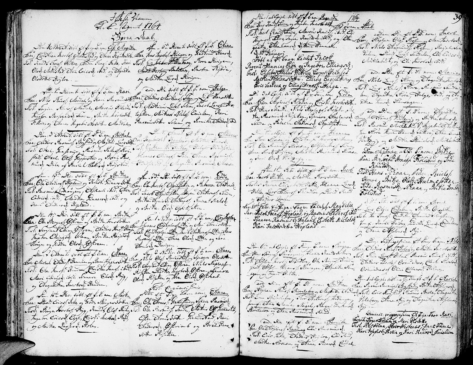 Gloppen sokneprestembete, AV/SAB-A-80101/H/Haa/Haaa/L0004: Parish register (official) no. A 4, 1758-1784, p. 39