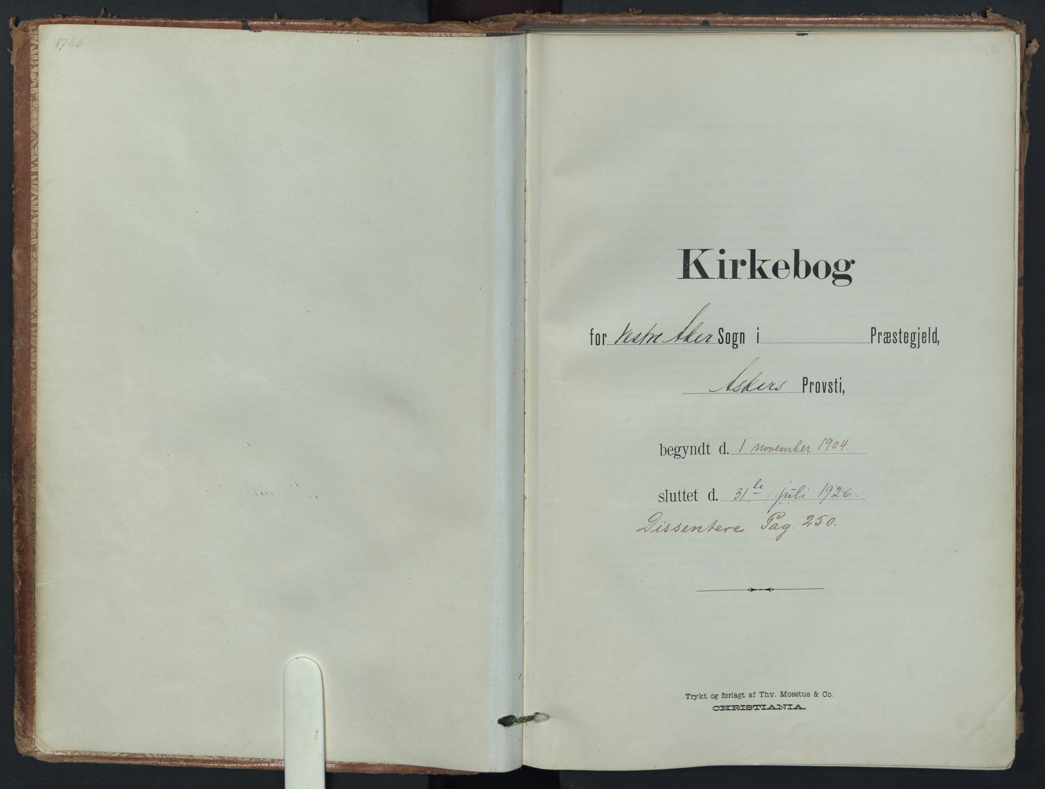 Vestre Aker prestekontor Kirkebøker, SAO/A-10025/F/Fa/L0016: Parish register (official) no. 16, 1904-1926