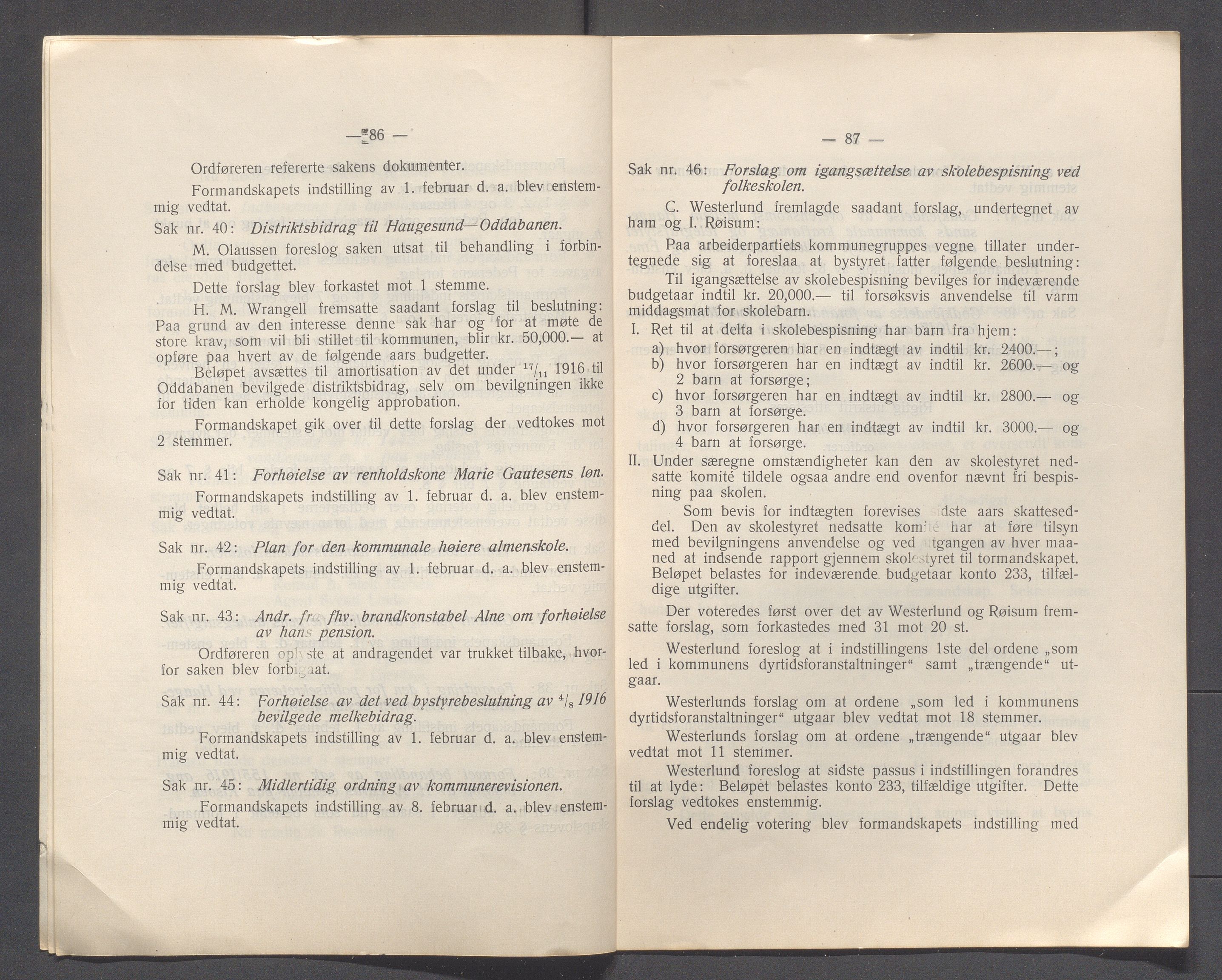 Haugesund kommune - Formannskapet og Bystyret, IKAR/A-740/A/Abb/L0002: Bystyreforhandlinger, 1908-1917, p. 613