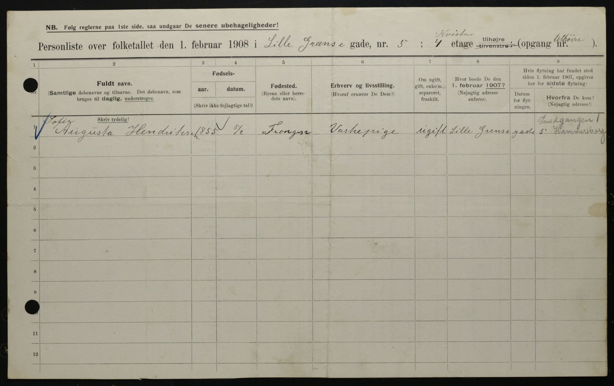 OBA, Municipal Census 1908 for Kristiania, 1908, p. 51628