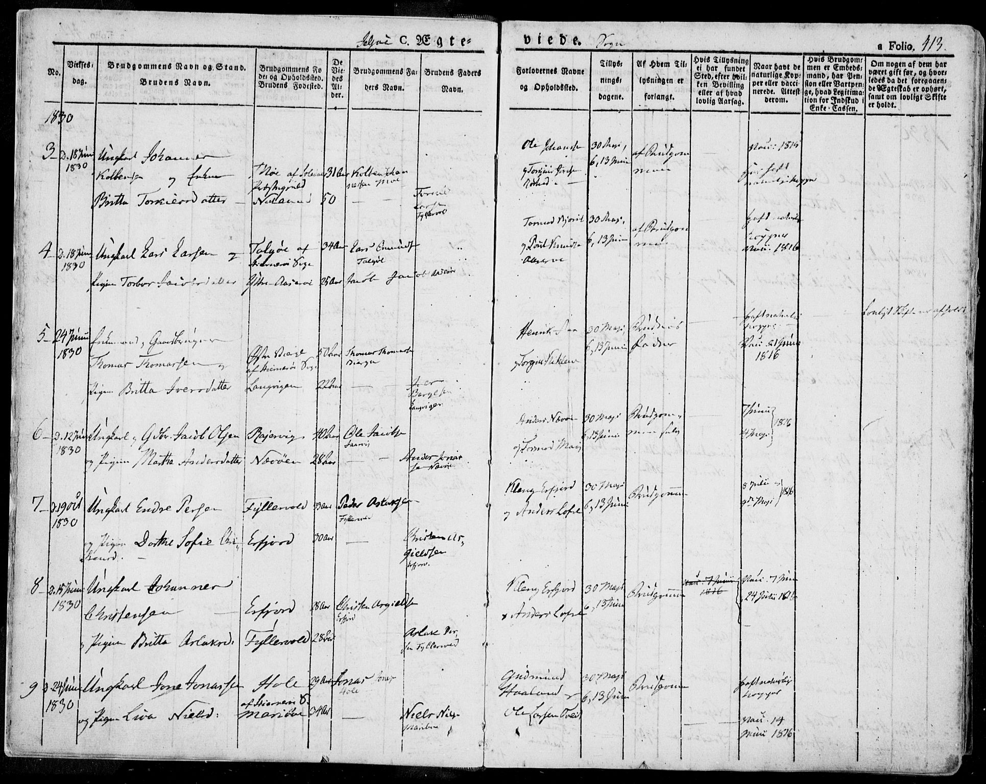 Jelsa sokneprestkontor, AV/SAST-A-101842/01/IV: Parish register (official) no. A 6.2, 1828-1853, p. 413