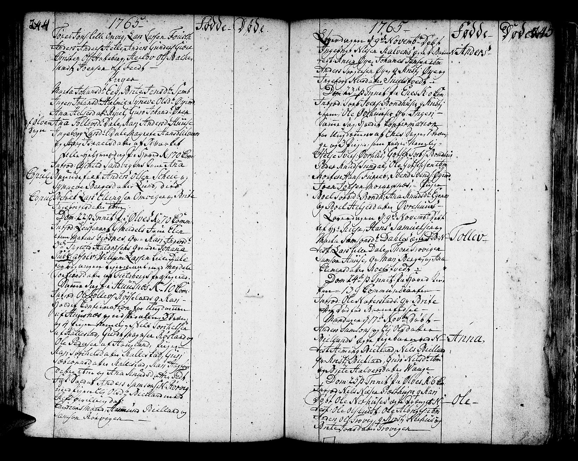 Kvinnherad sokneprestembete, AV/SAB-A-76401/H/Haa: Parish register (official) no. A 3, 1754-1777, p. 244-245