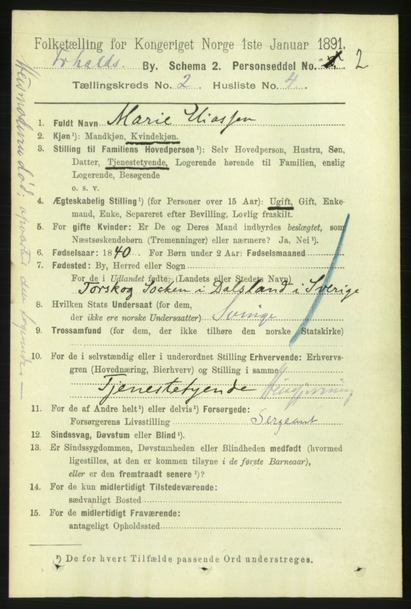 RA, 1891 census for 0101 Fredrikshald, 1891, p. 2683