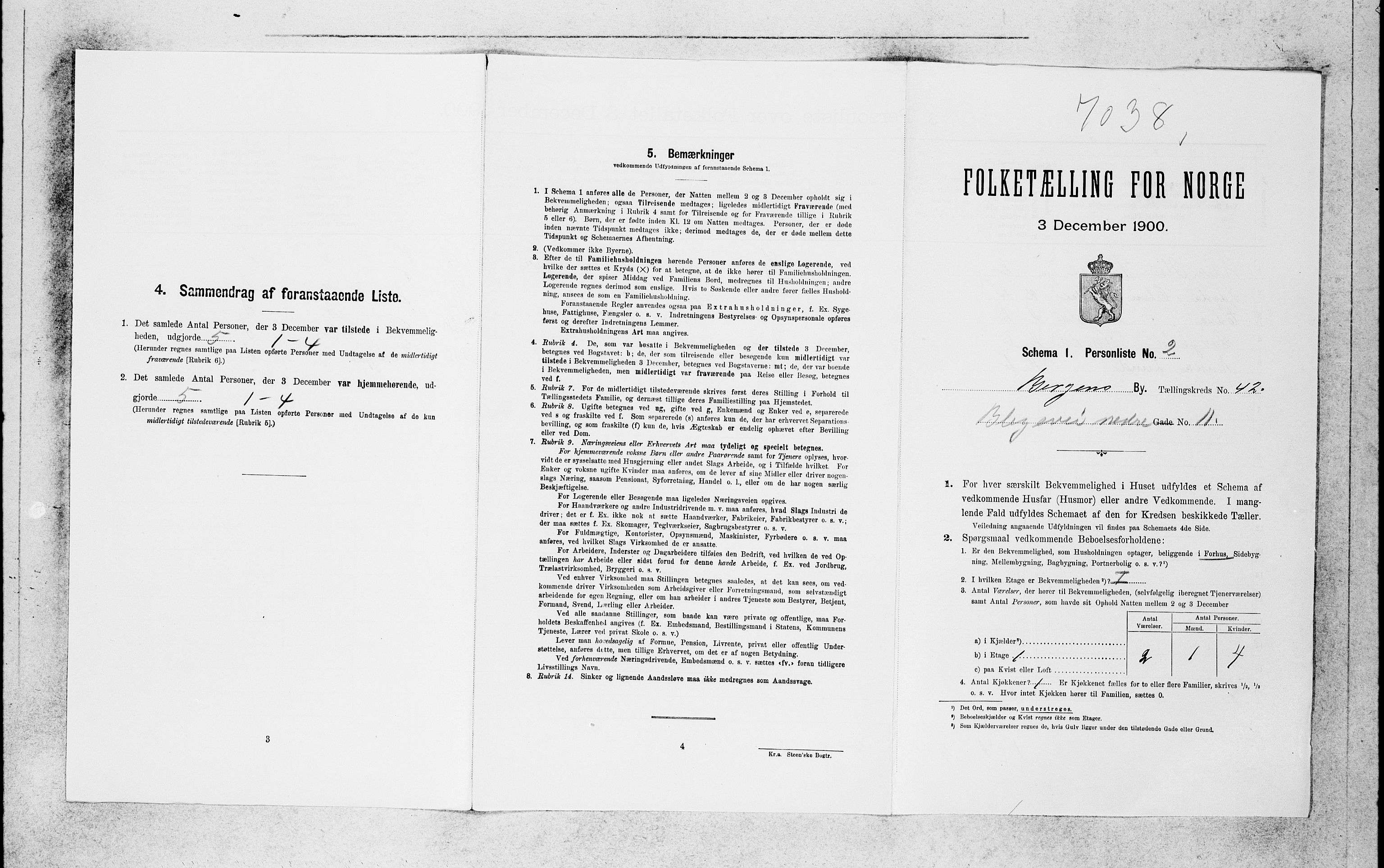 SAB, 1900 census for Bergen, 1900, p. 7606