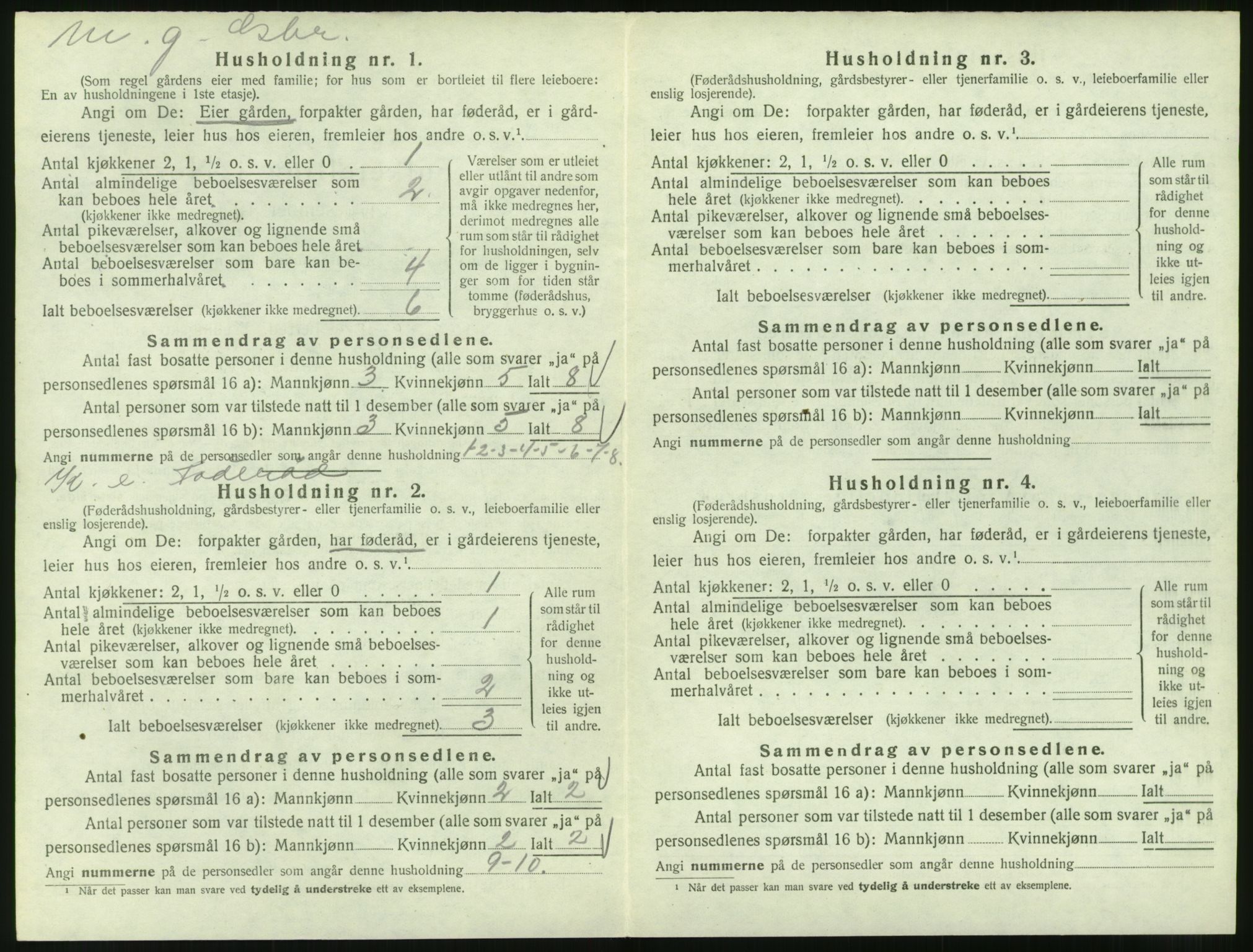 SAT, 1920 census for Veøy, 1920, p. 746