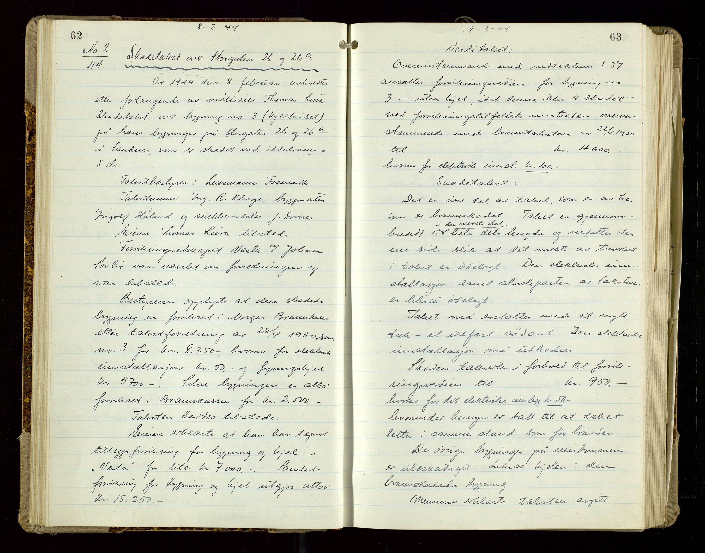 Sandnes lensmannskontor, AV/SAST-A-100167/Goa/L0006: "Brandtakstprotokol", 1943-1954, p. 62-63