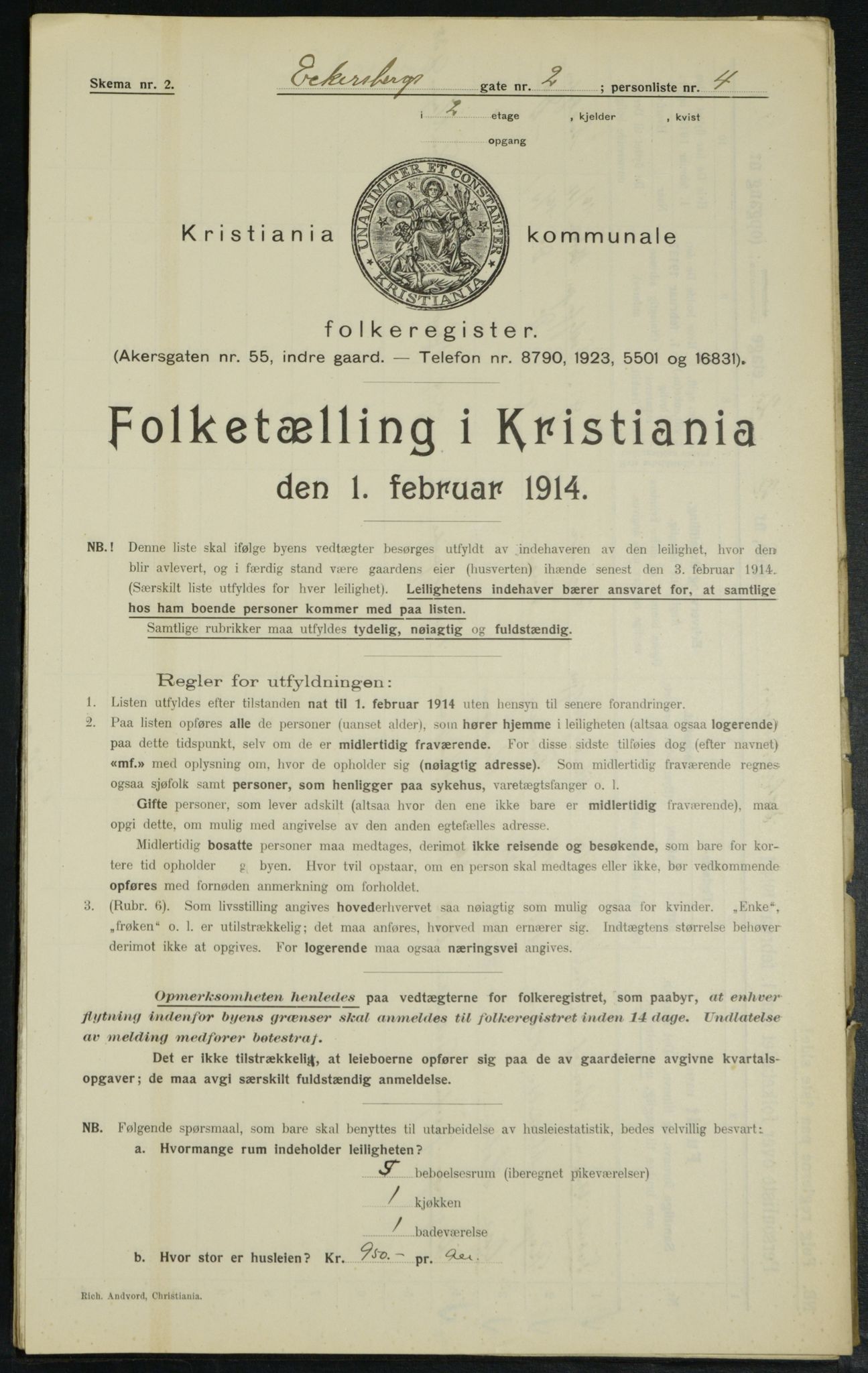 OBA, Municipal Census 1914 for Kristiania, 1914, p. 18378