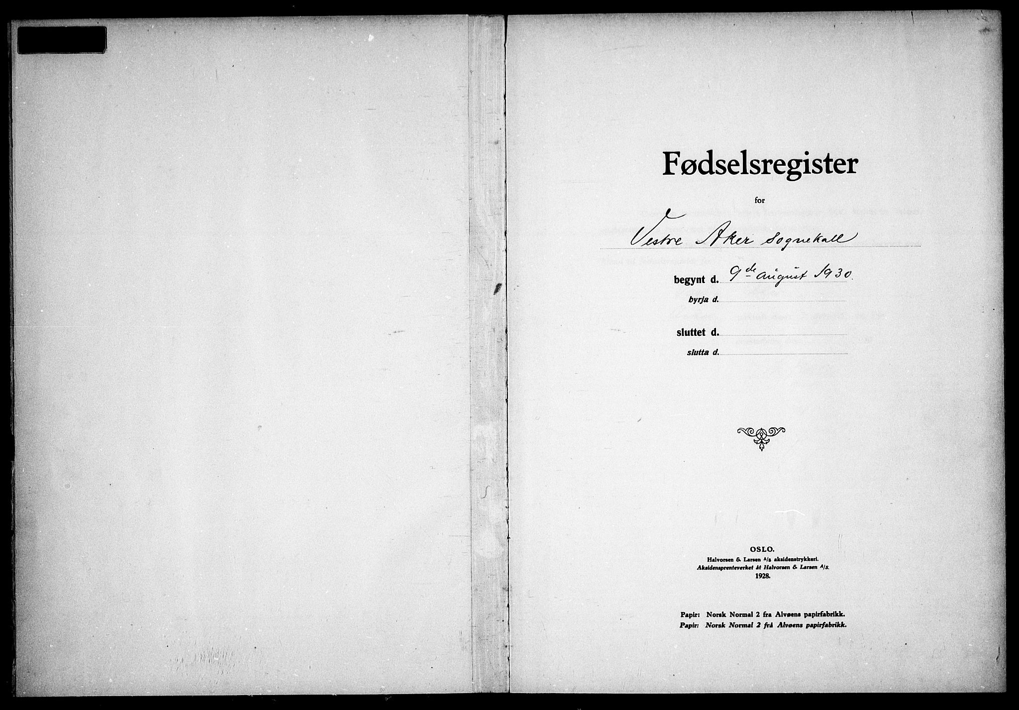 Vestre Aker prestekontor Kirkebøker, SAO/A-10025/J/Ja/L0004: Birth register no. 4, 1930-1938