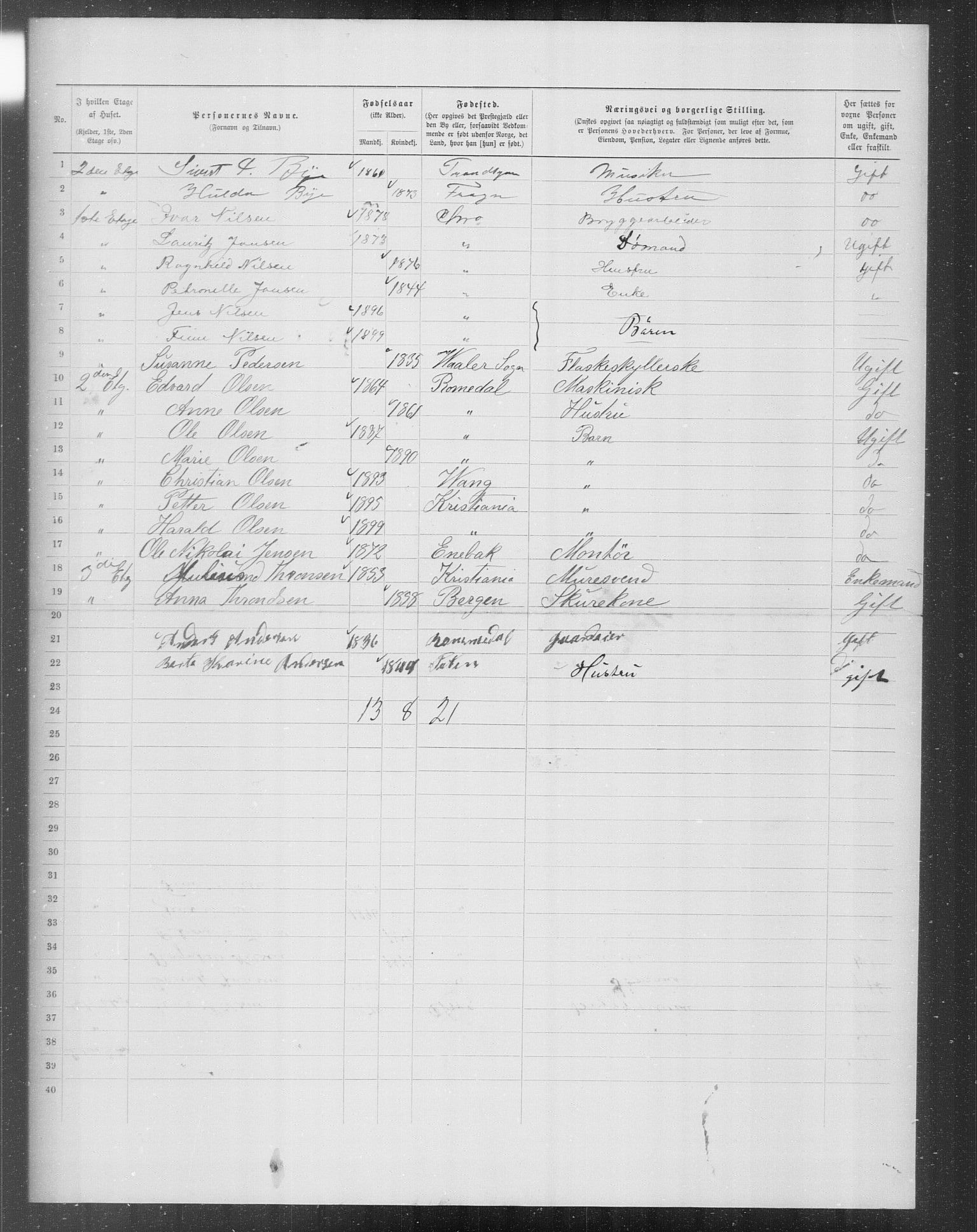 OBA, Municipal Census 1899 for Kristiania, 1899, p. 8476