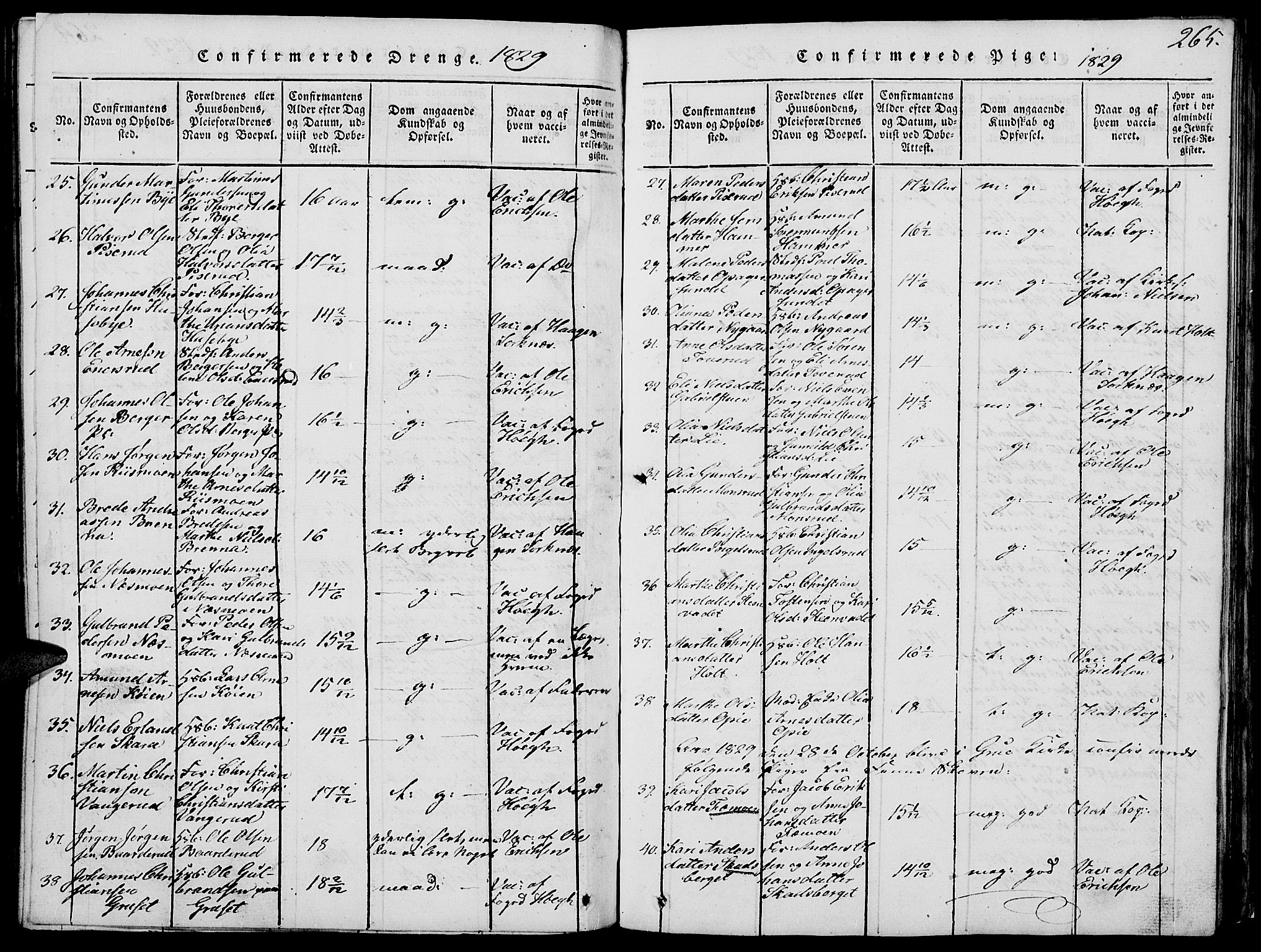 Grue prestekontor, AV/SAH-PREST-036/H/Ha/Hab/L0002: Parish register (copy) no. 2, 1815-1841, p. 265