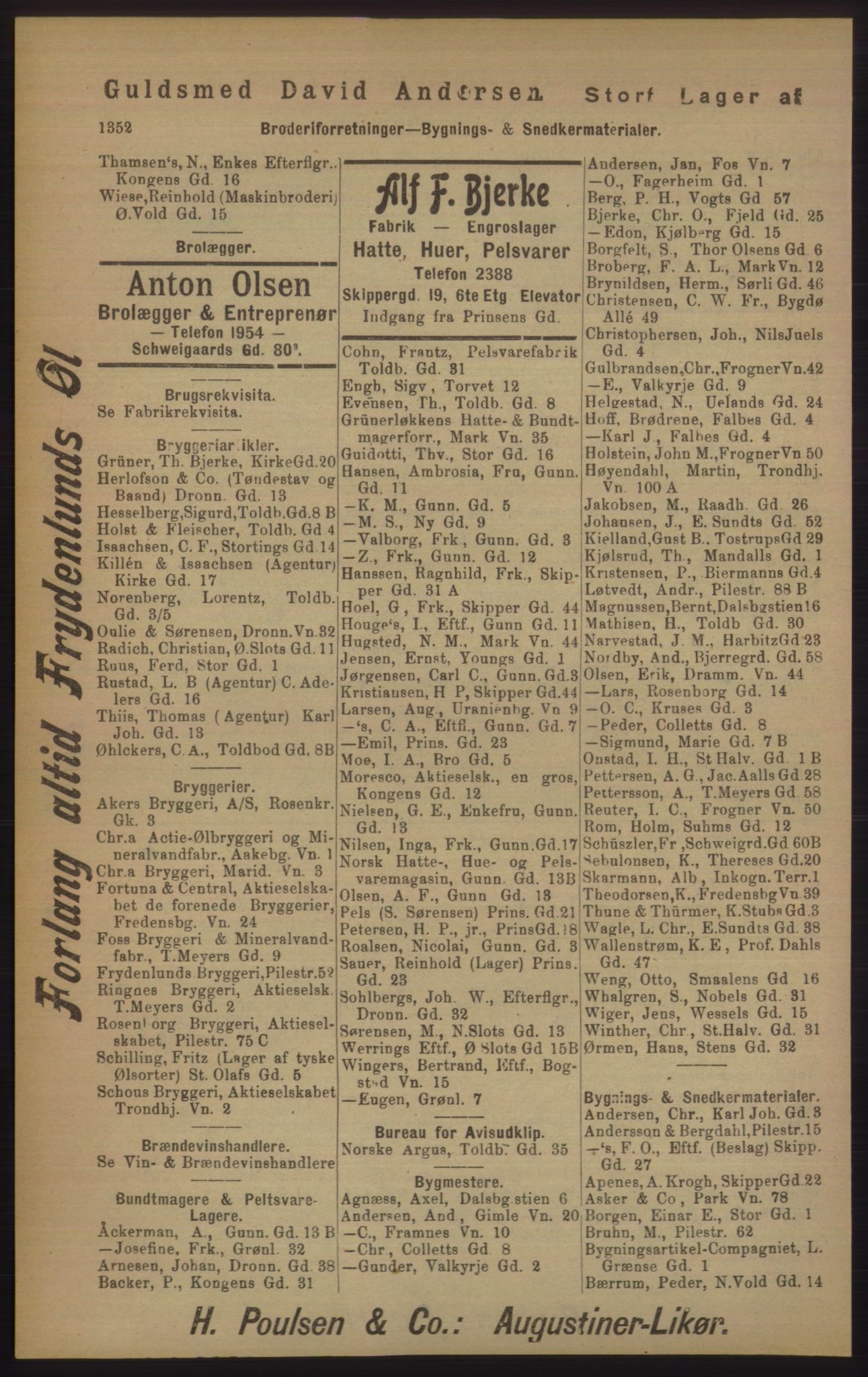 Kristiania/Oslo adressebok, PUBL/-, 1905, p. 1352