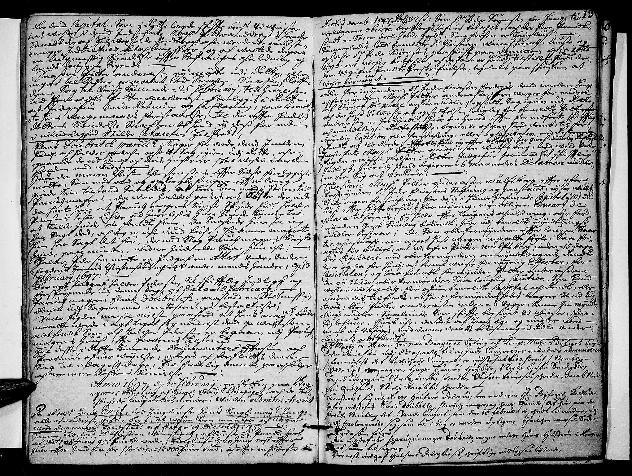 Drammen byfogd, AV/SAKO-A-222/F/Fa/L0026: Tingbok for Bragernes, 1697-1698, p. 12b-13a