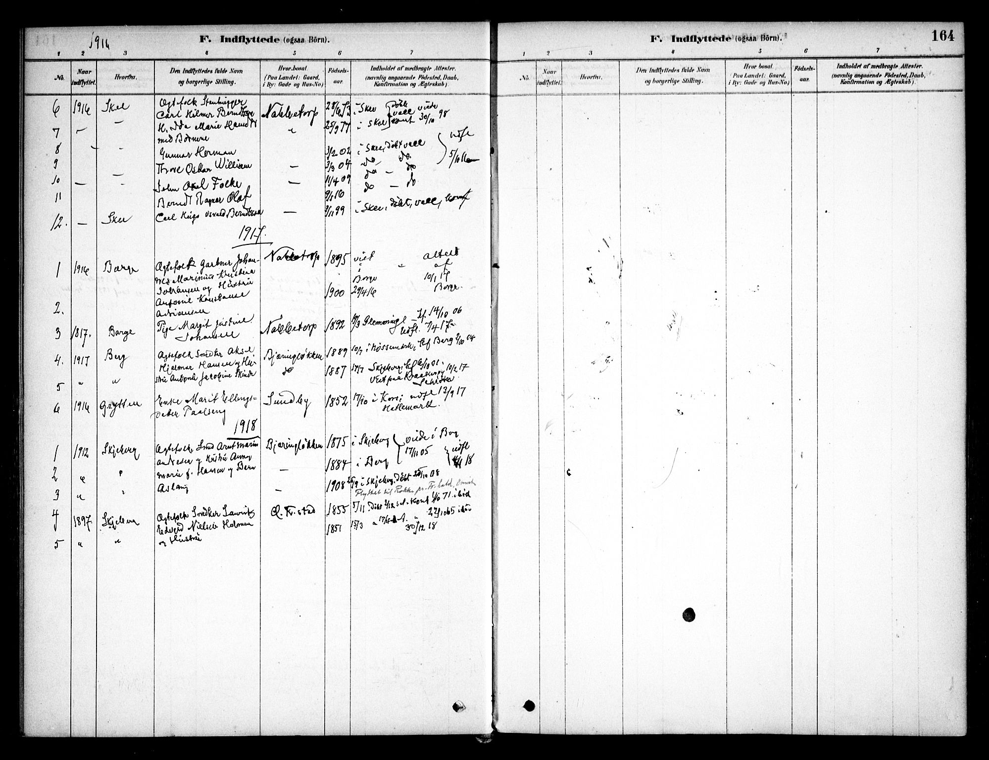 Østre Fredrikstad prestekontor Kirkebøker, AV/SAO-A-10907/F/Fa/L0001: Parish register (official) no. 1, 1878-1982, p. 164