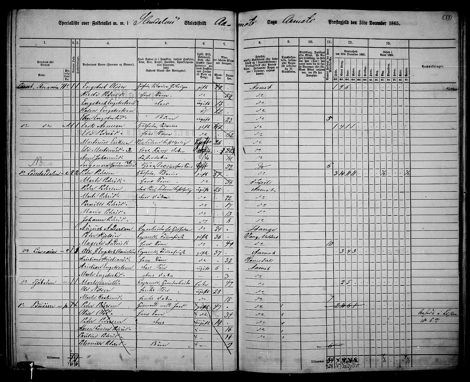 RA, 1865 census for Åmot, 1865, p. 123