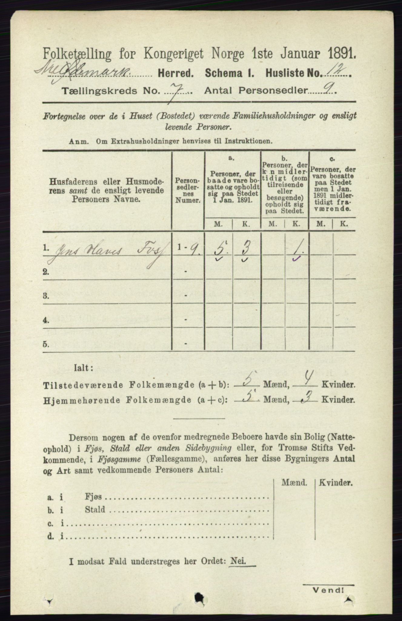 RA, 1891 census for 0118 Aremark, 1891, p. 3773