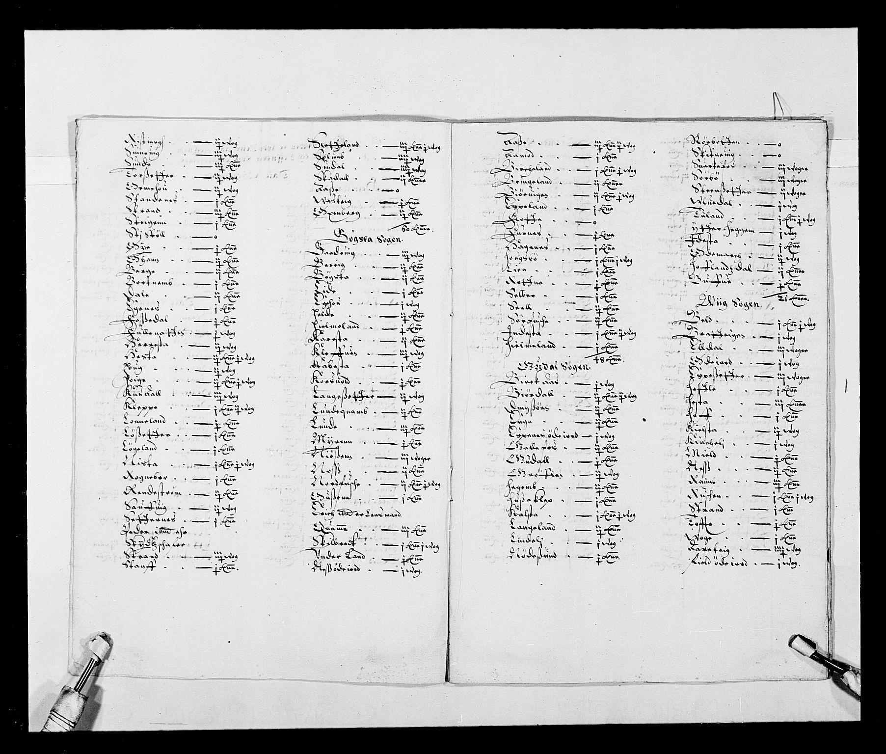 Stattholderembetet 1572-1771, RA/EA-2870/Ek/L0026/0002: Jordebøker 1633-1658: / Tiendelister fra Bergenhus len, 1642-1647, p. 5