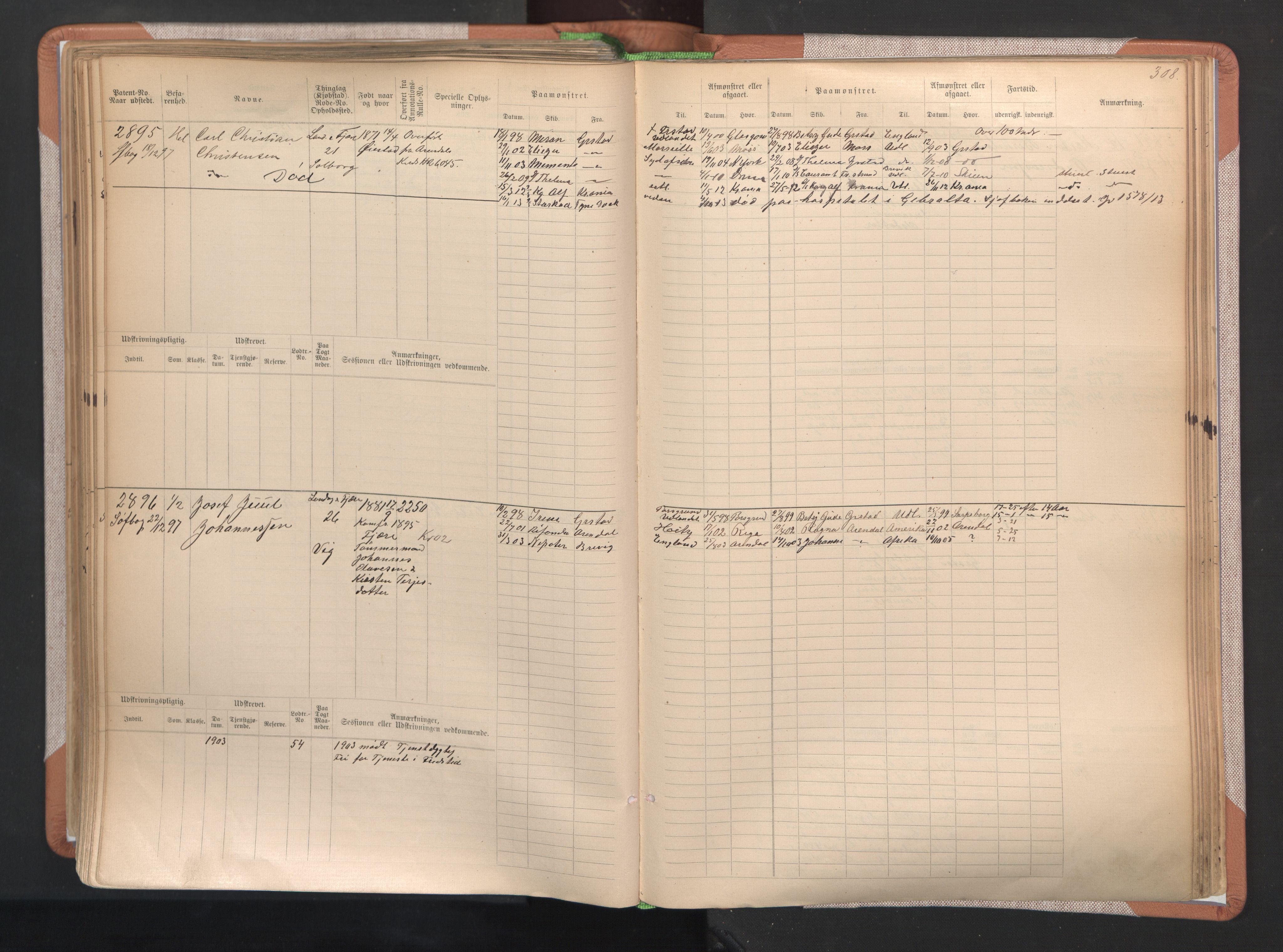 Grimstad mønstringskrets, AV/SAK-2031-0013/F/Fb/L0004: Hovedrulle A nr 2277-3042, F-7, 1889-1940, p. 316