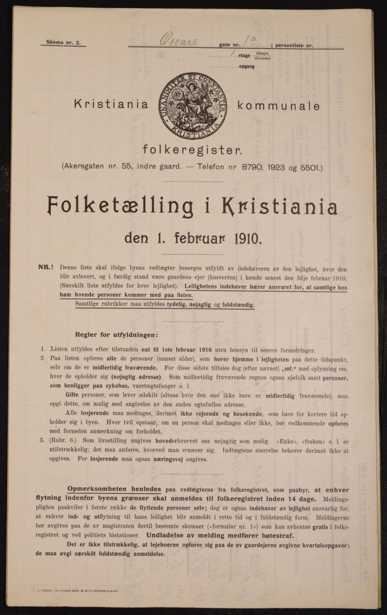 OBA, Municipal Census 1910 for Kristiania, 1910, p. 73268