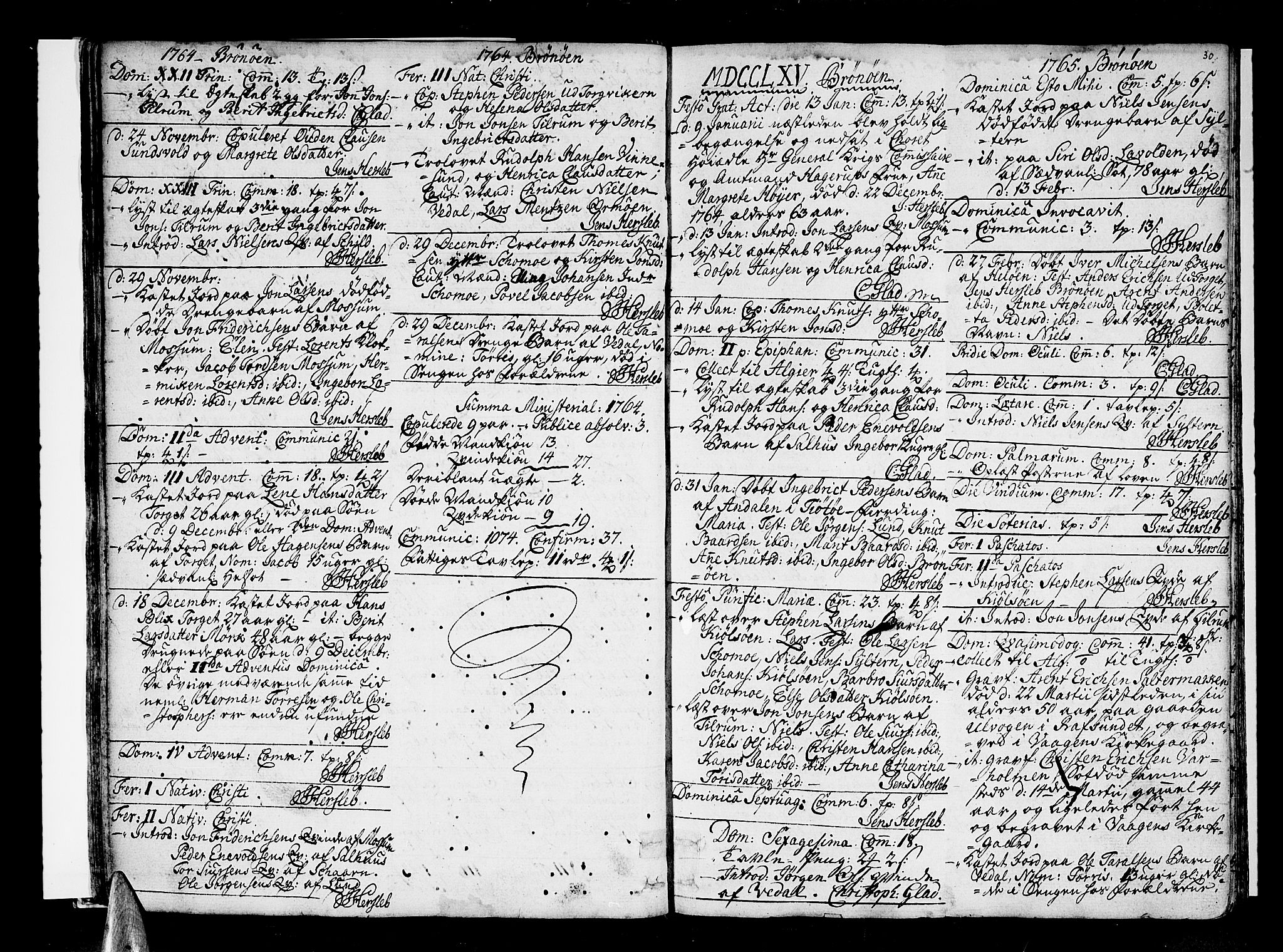 Ministerialprotokoller, klokkerbøker og fødselsregistre - Nordland, SAT/A-1459/813/L0195: Parish register (official) no. 813A05, 1752-1803, p. 30