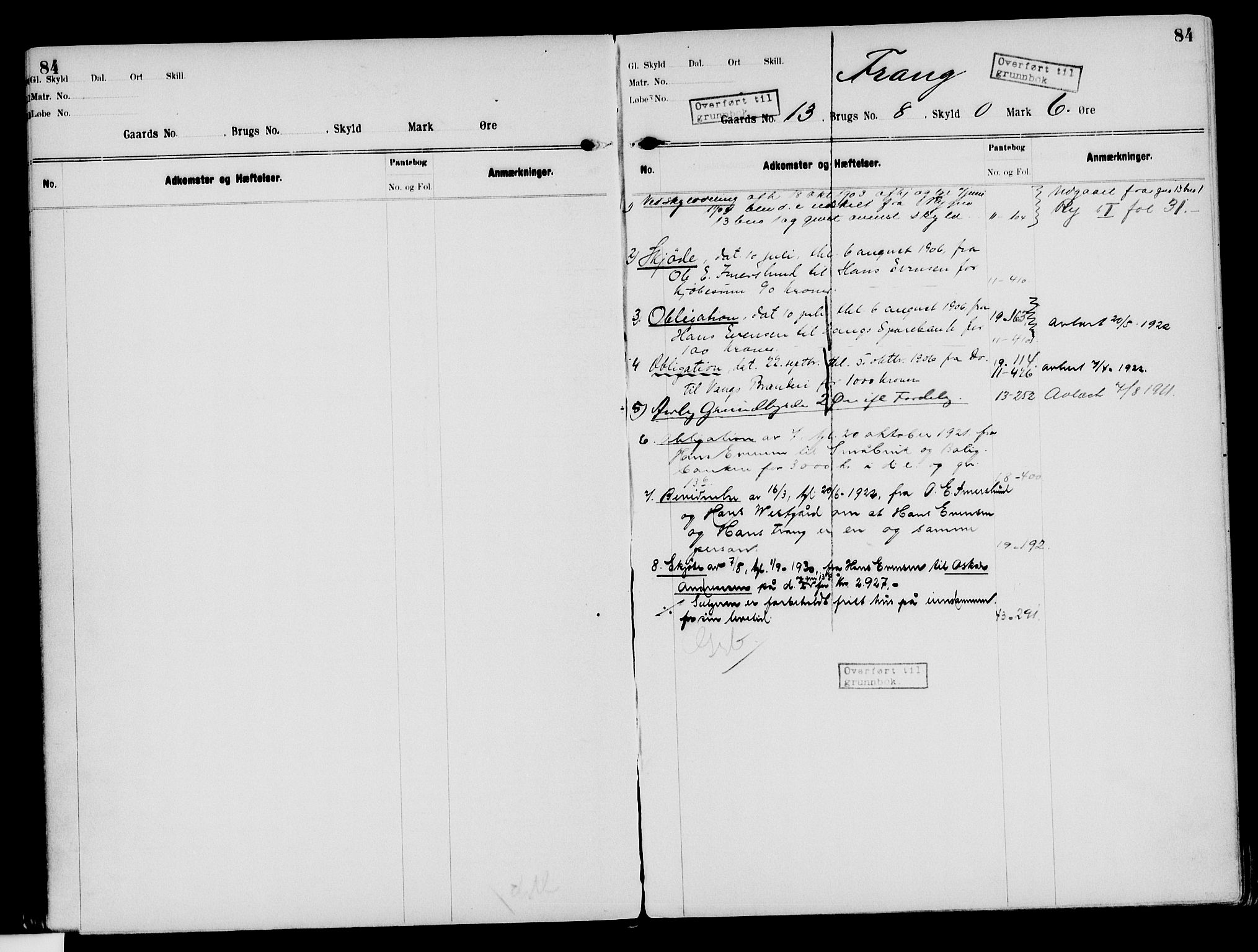 Nord-Hedmark sorenskriveri, SAH/TING-012/H/Ha/Had/Hade/L0003: Mortgage register no. 4.3, 1899-1940, p. 84