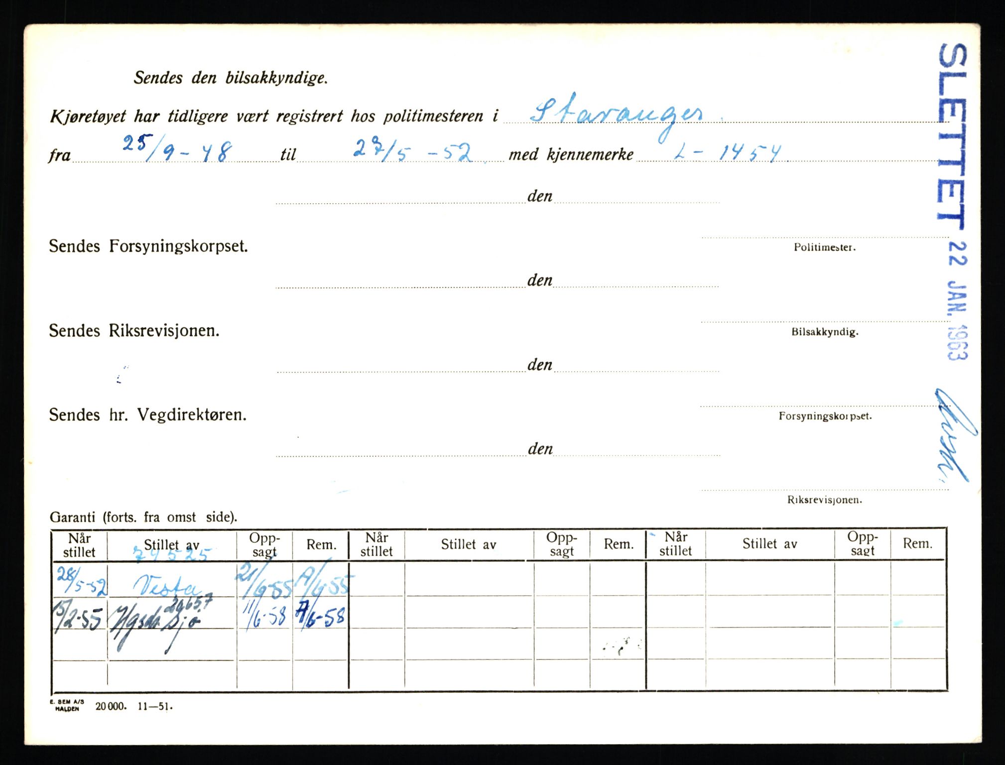 Stavanger trafikkstasjon, AV/SAST-A-101942/0/F/L0045: L-27000 - L-27799, 1930-1971, p. 166