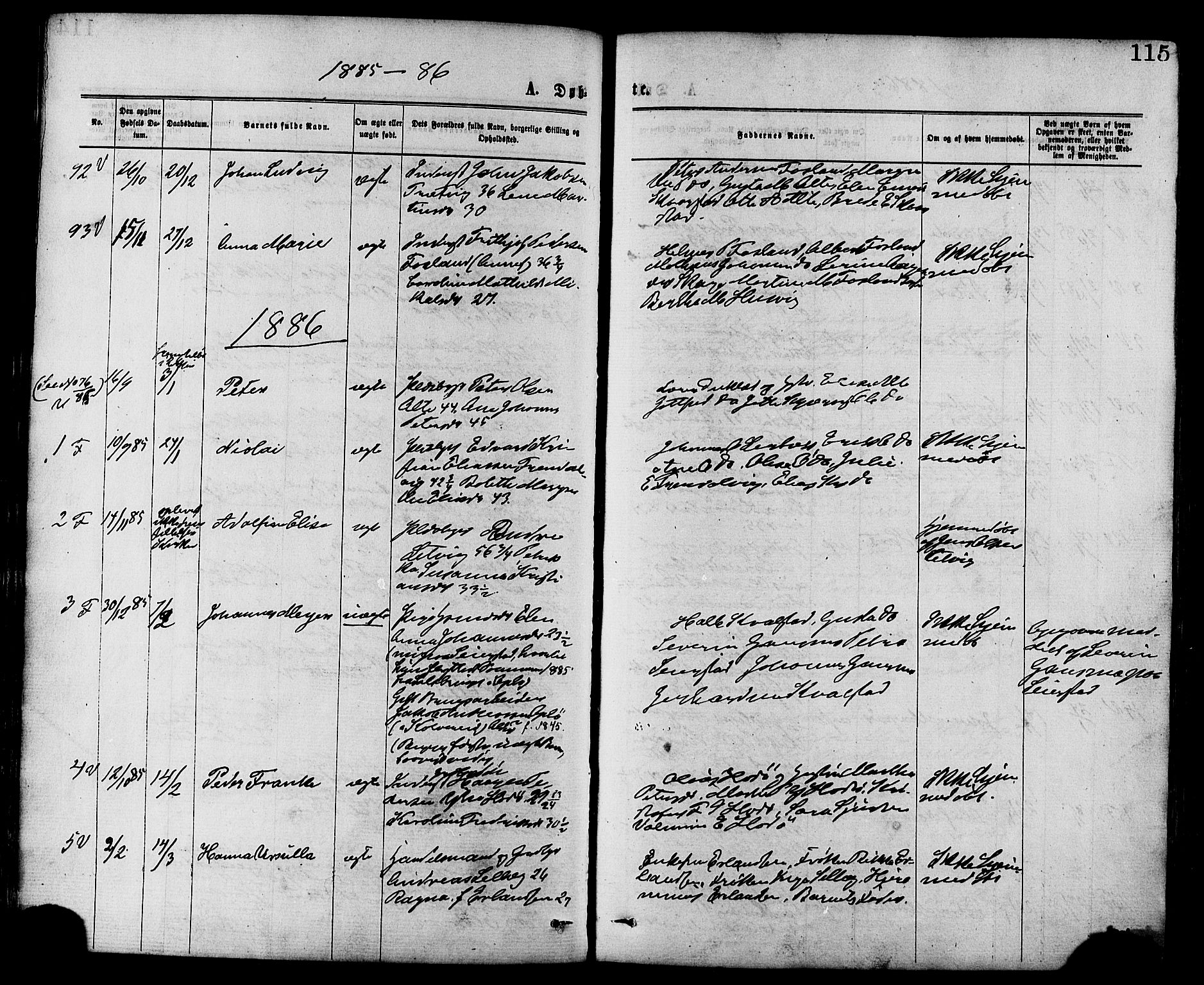 Ministerialprotokoller, klokkerbøker og fødselsregistre - Nord-Trøndelag, SAT/A-1458/773/L0616: Parish register (official) no. 773A07, 1870-1887, p. 115