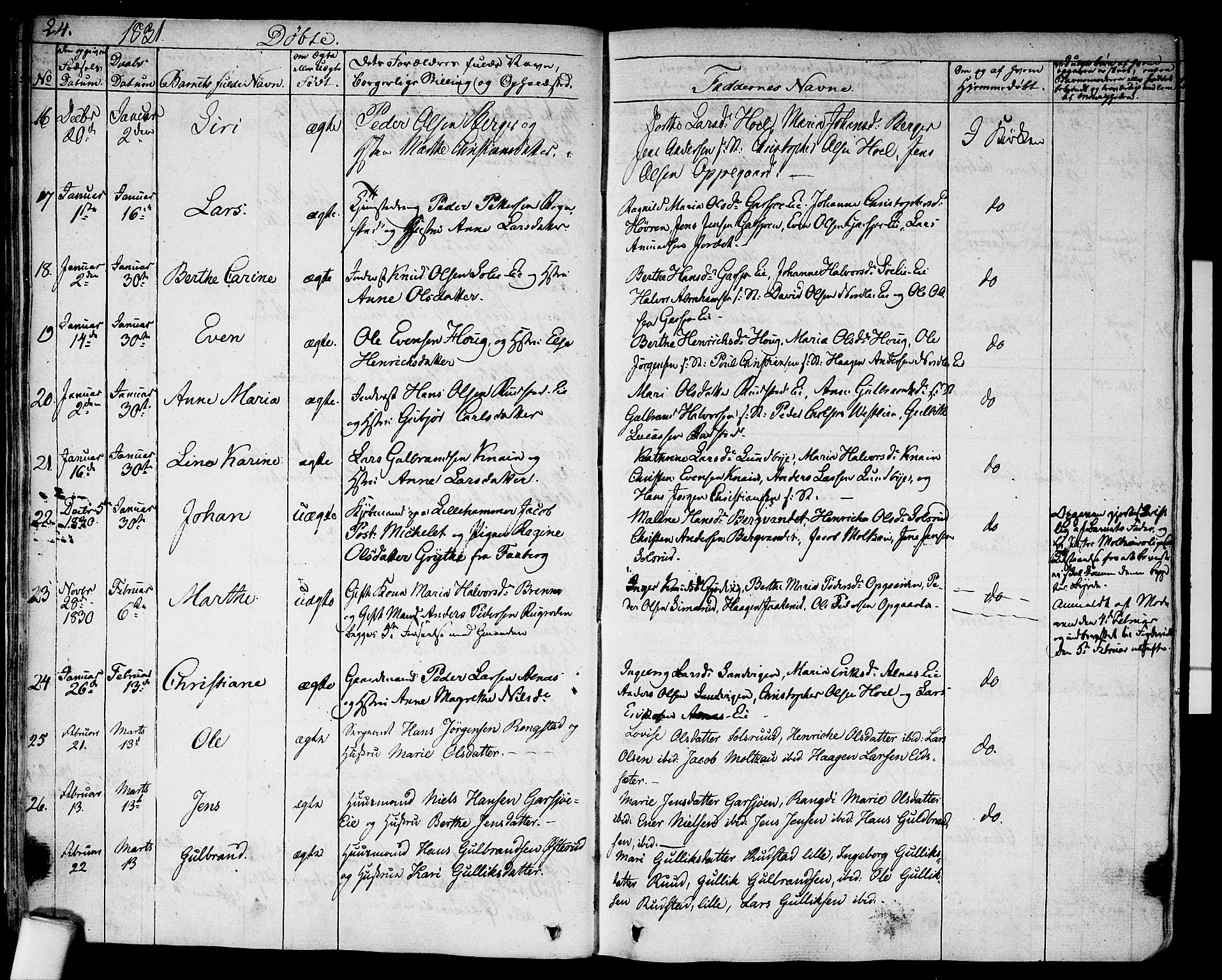 Hurdal prestekontor Kirkebøker, AV/SAO-A-10889/F/Fa/L0004: Parish register (official) no. I 4, 1828-1845, p. 24