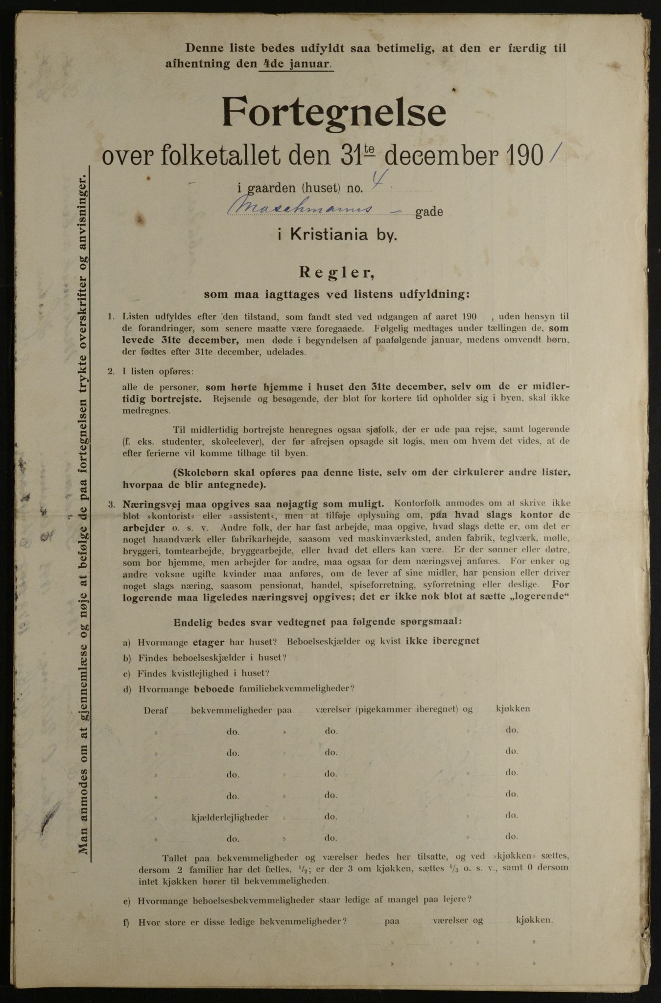 OBA, Municipal Census 1901 for Kristiania, 1901, p. 9983