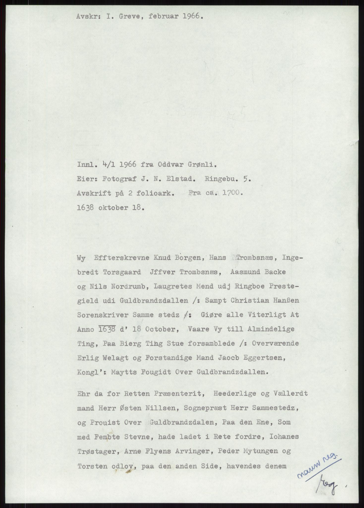 Samlinger til kildeutgivelse, Diplomavskriftsamlingen, AV/RA-EA-4053/H/Ha, p. 1962