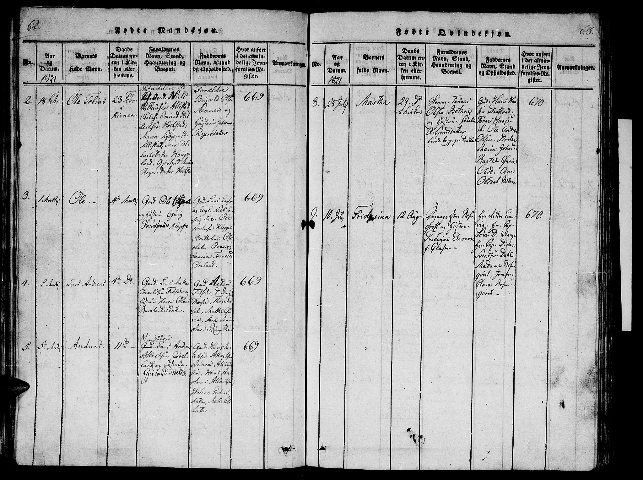 Flekkefjord sokneprestkontor, SAK/1111-0012/F/Fb/Fbb/L0001: Parish register (copy) no. B 1, 1815-1830, p. 62-63