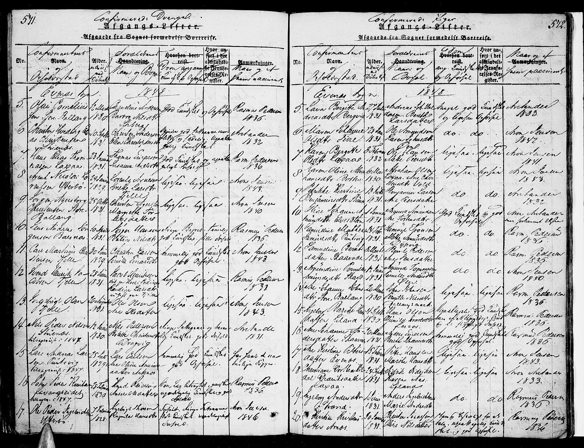 Ministerialprotokoller, klokkerbøker og fødselsregistre - Nordland, AV/SAT-A-1459/863/L0894: Parish register (official) no. 863A06, 1821-1851, p. 571-572