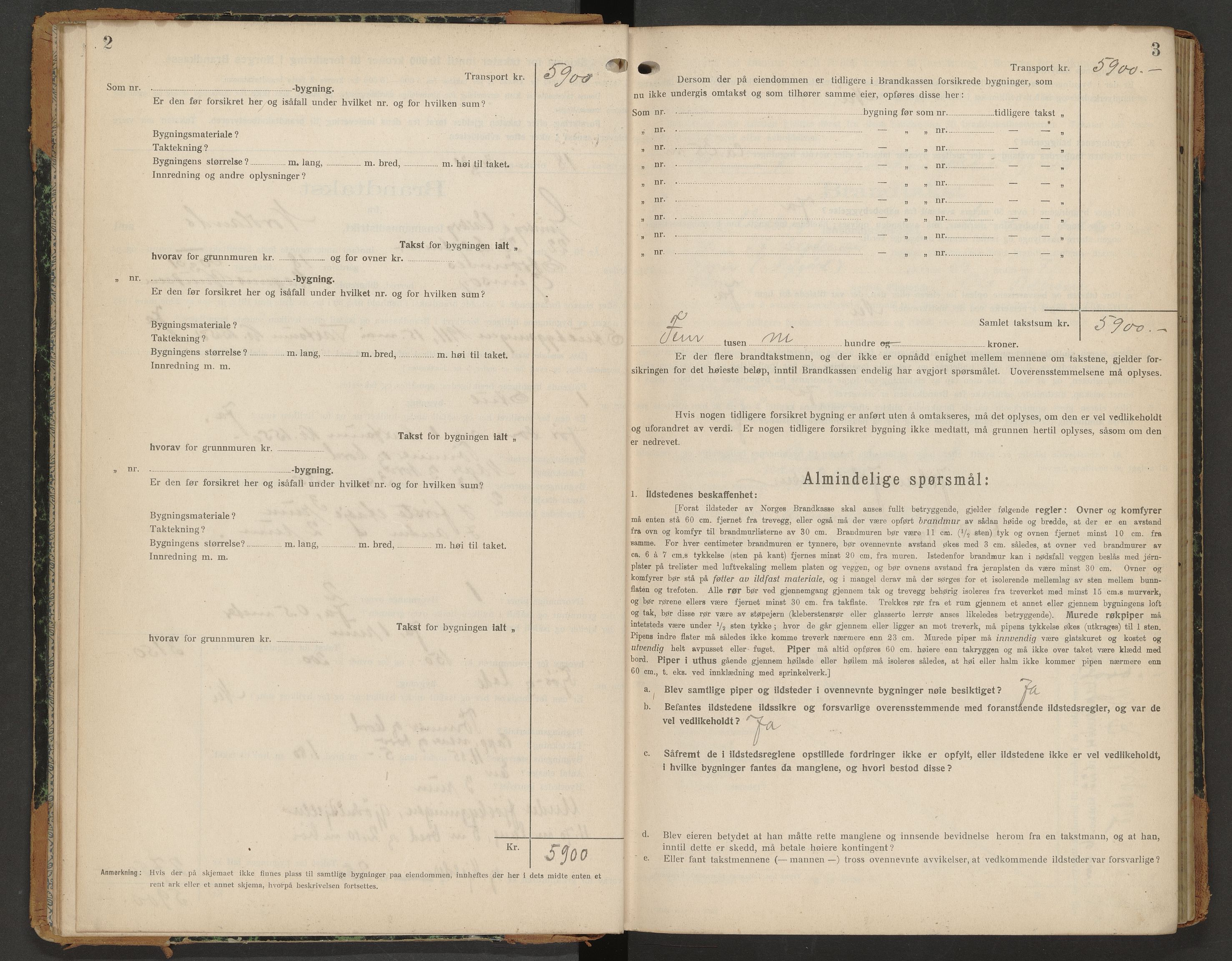 Norges Brannkasse Gimsøy og Valberg, AV/SAT-A-5588/Fb/L0002: Branntakstprotokoll, 1922-1929