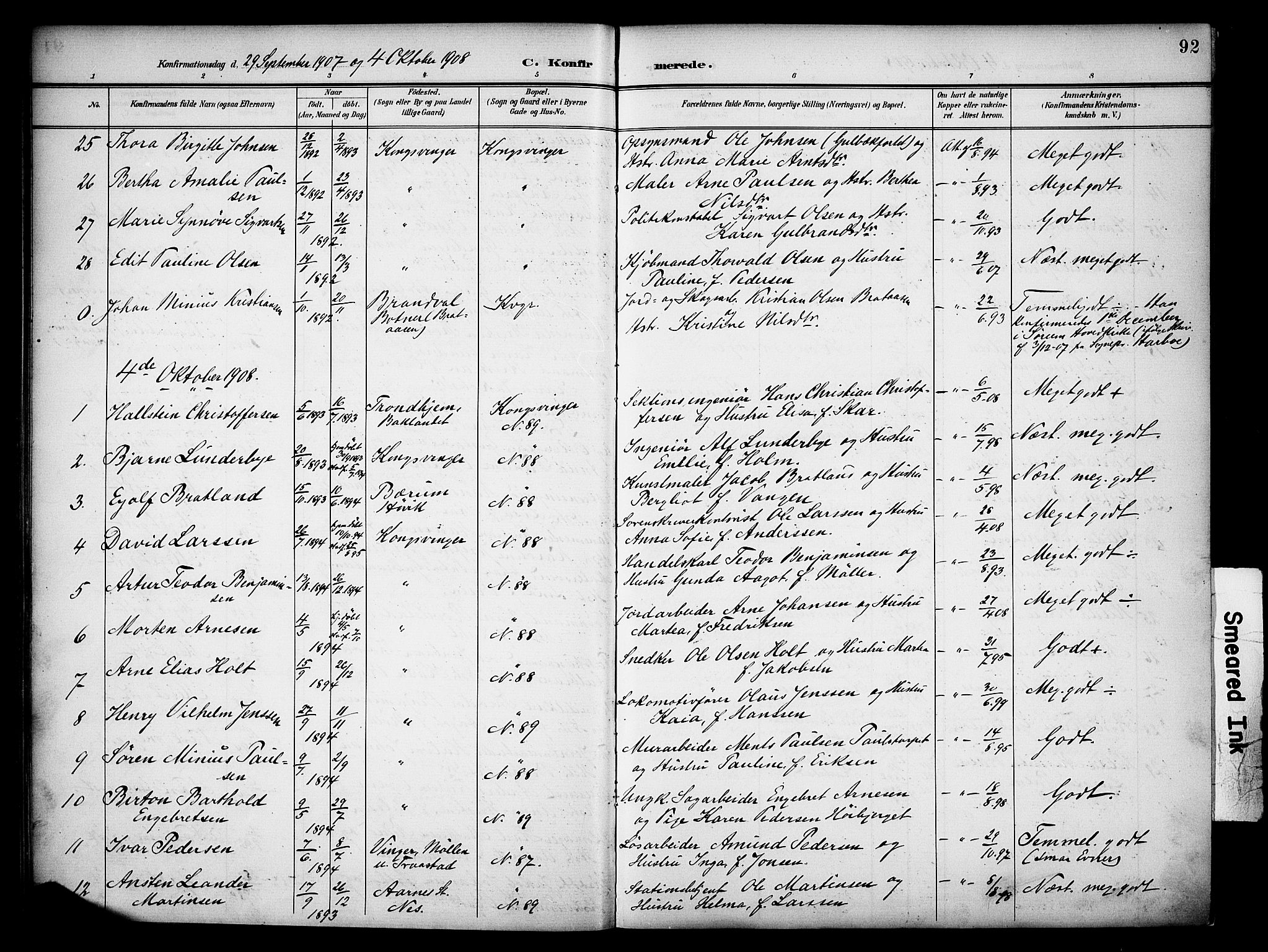 Vinger prestekontor, AV/SAH-PREST-024/H/Ha/Haa/L0016: Parish register (official) no. 16, 1898-1920, p. 92