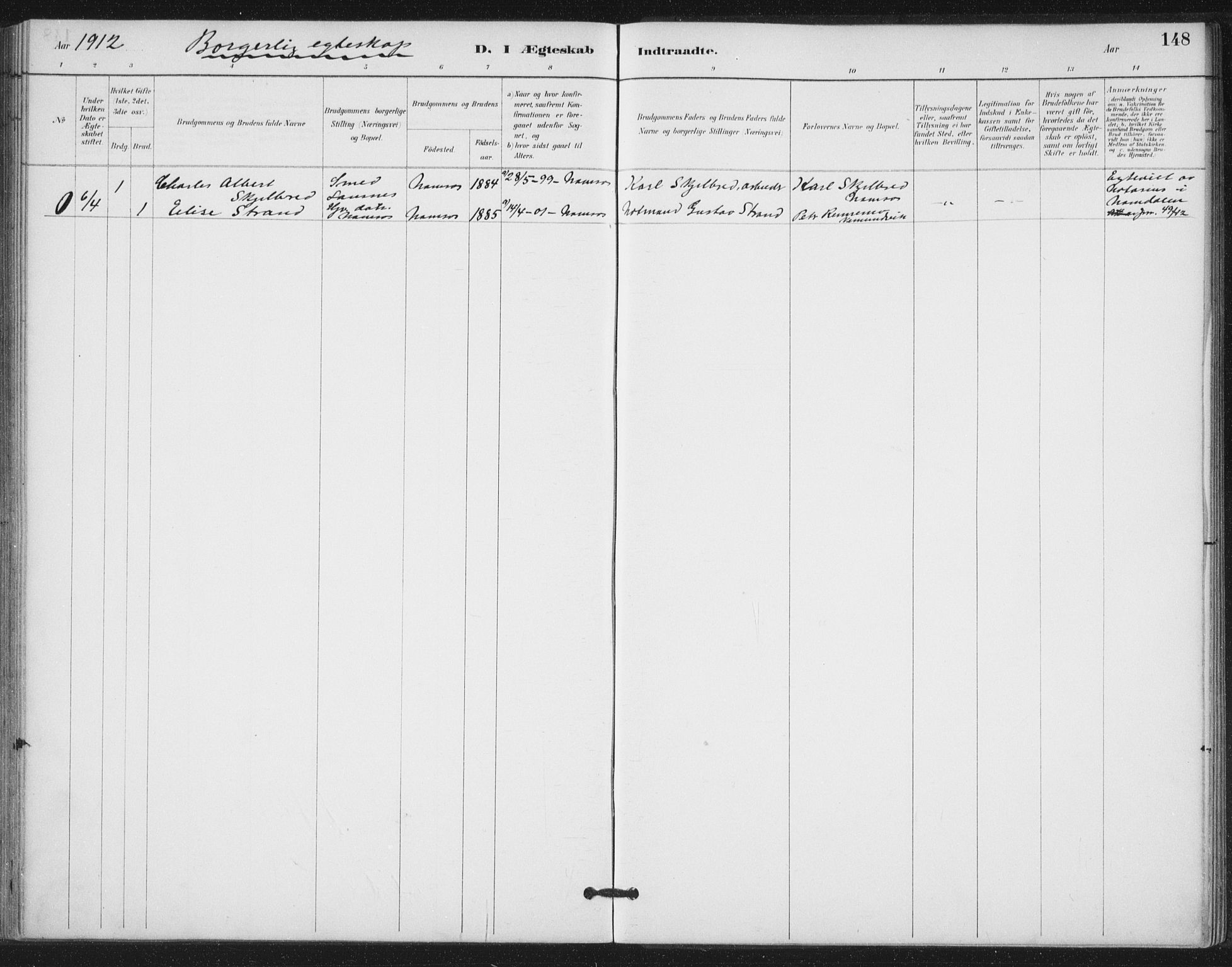 Ministerialprotokoller, klokkerbøker og fødselsregistre - Nord-Trøndelag, SAT/A-1458/772/L0603: Parish register (official) no. 772A01, 1885-1912, p. 148