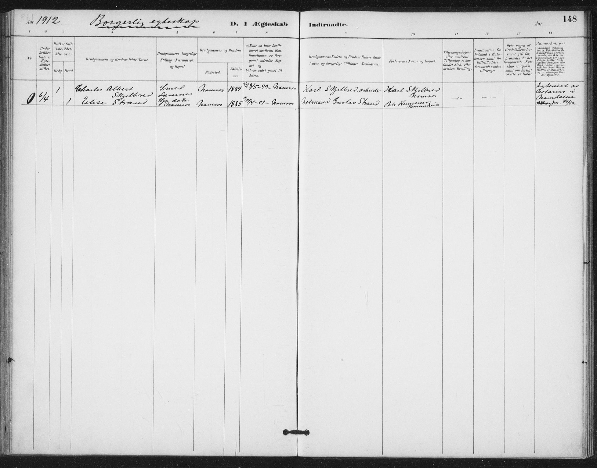 Ministerialprotokoller, klokkerbøker og fødselsregistre - Nord-Trøndelag, AV/SAT-A-1458/772/L0603: Parish register (official) no. 772A01, 1885-1912, p. 148