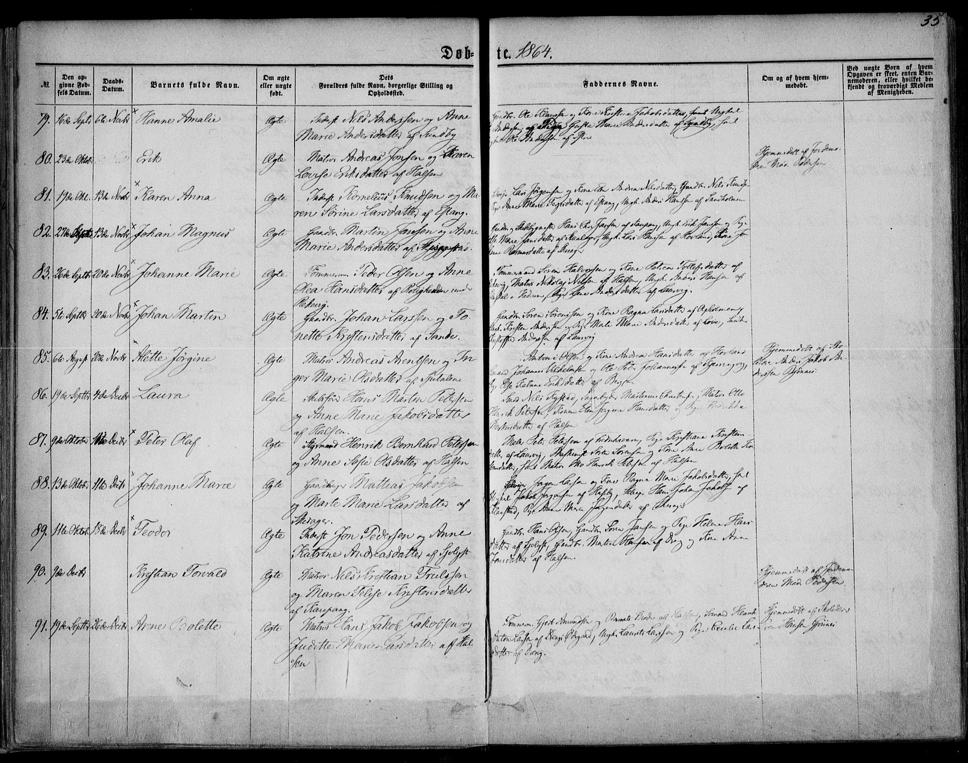 Tjølling kirkebøker, AV/SAKO-A-60/F/Fa/L0007: Parish register (official) no. 7, 1860-1876, p. 35