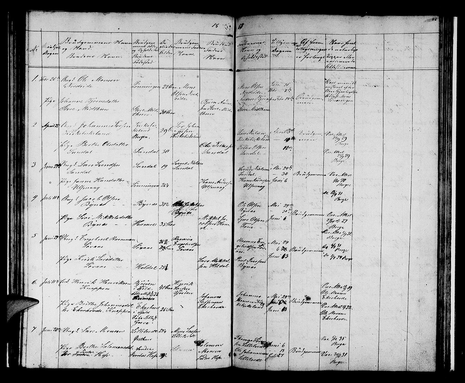 Birkeland Sokneprestembete, SAB/A-74601/H/Hab: Parish register (copy) no. A 1, 1853-1862, p. 46