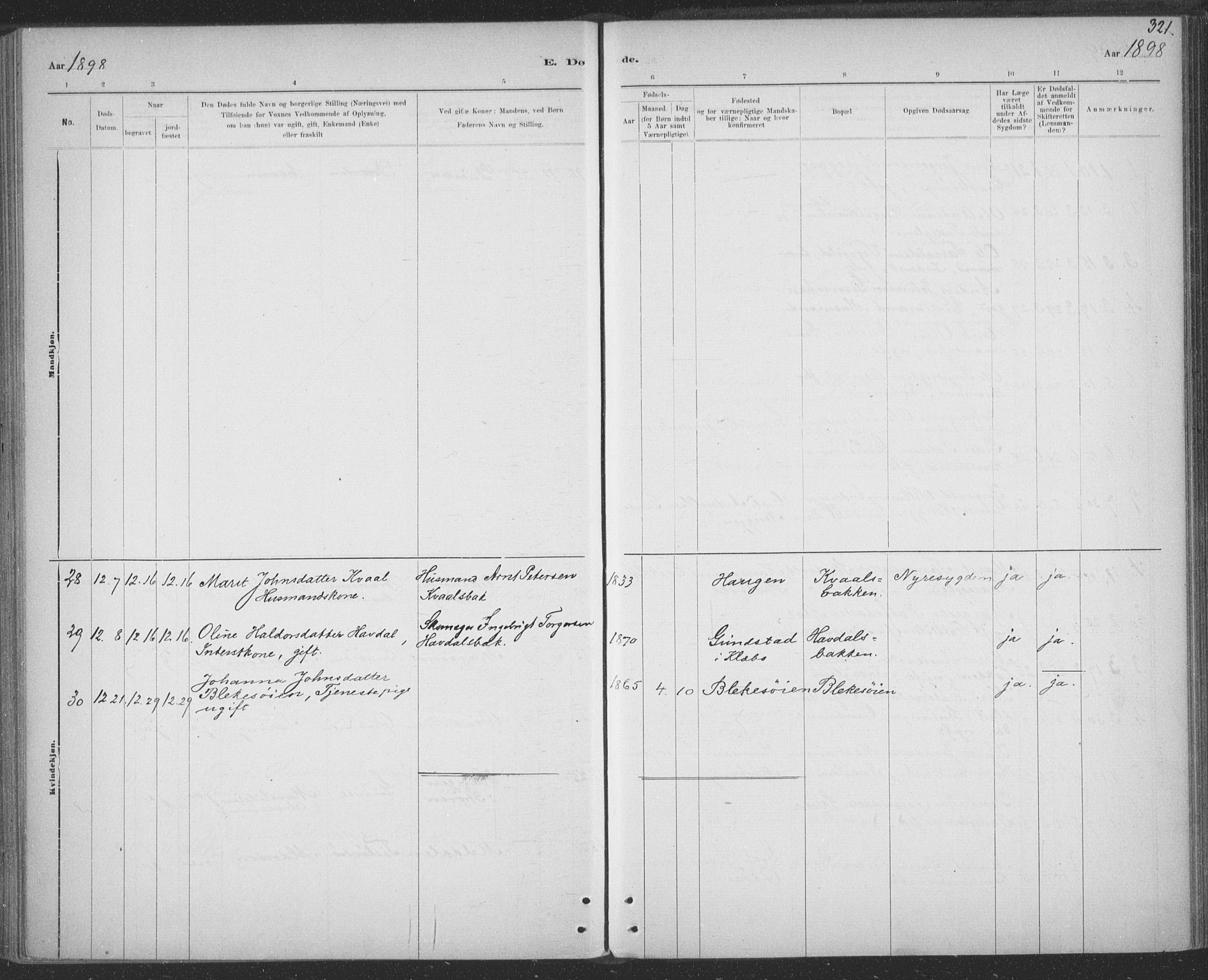 Ministerialprotokoller, klokkerbøker og fødselsregistre - Sør-Trøndelag, SAT/A-1456/691/L1085: Parish register (official) no. 691A17, 1887-1908, p. 321