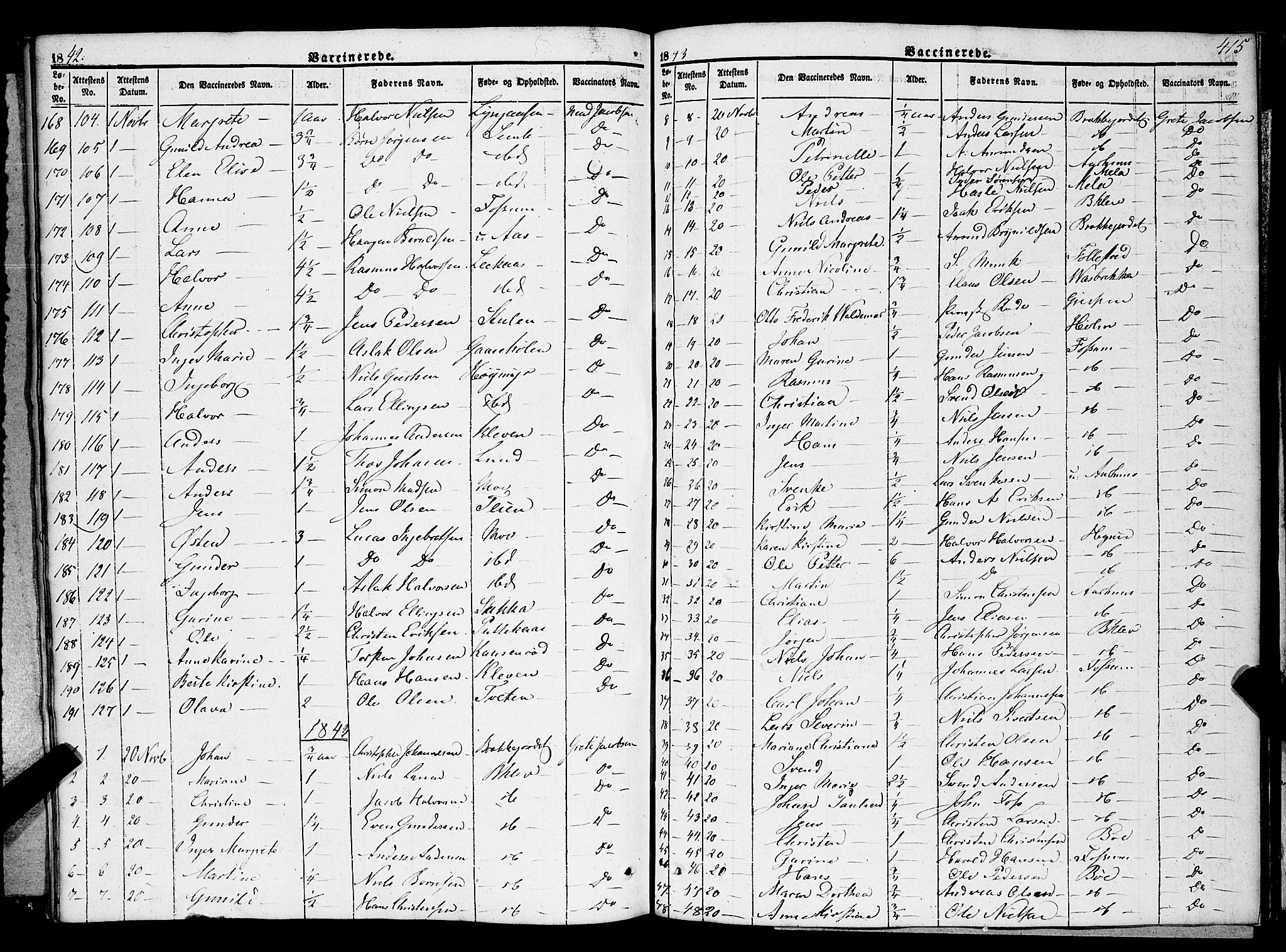 Gjerpen kirkebøker, SAKO/A-265/F/Fa/L0007b: Parish register (official) no. I 7B, 1834-1857, p. 415