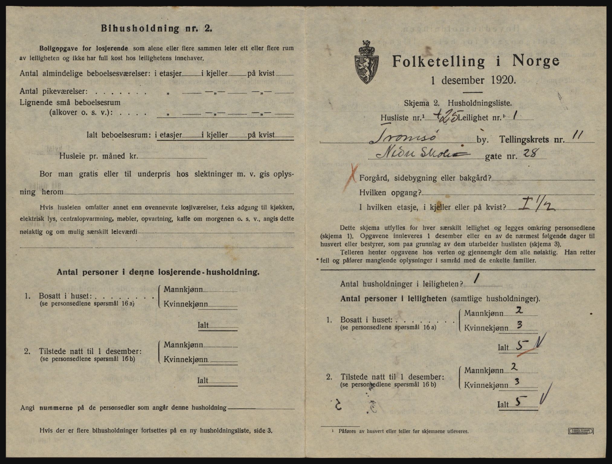 SATØ, 1920 census for Tromsø, 1920, p. 5669