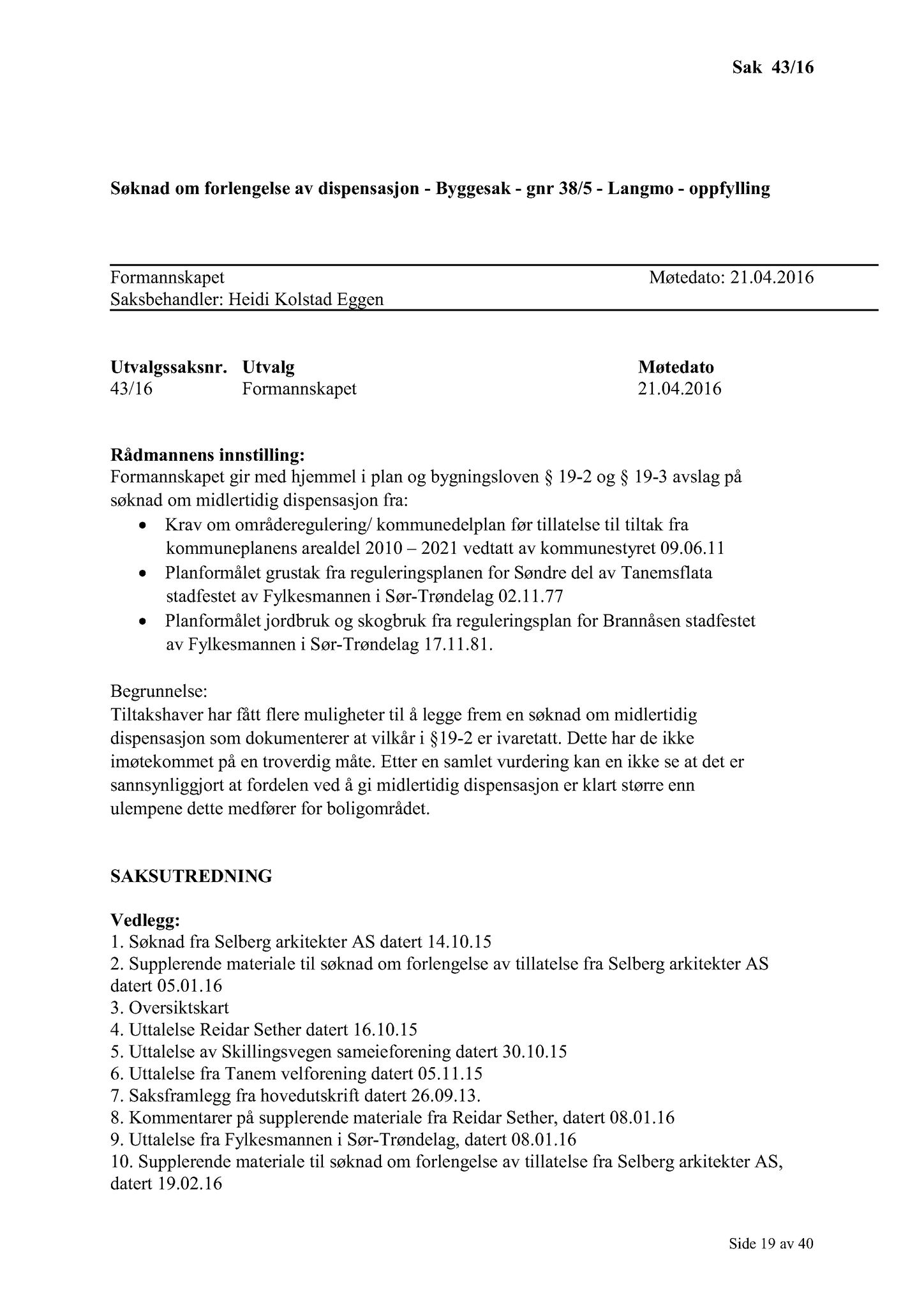 Klæbu Kommune, TRKO/KK/02-FS/L009: Formannsskapet - Møtedokumenter, 2016, p. 1032