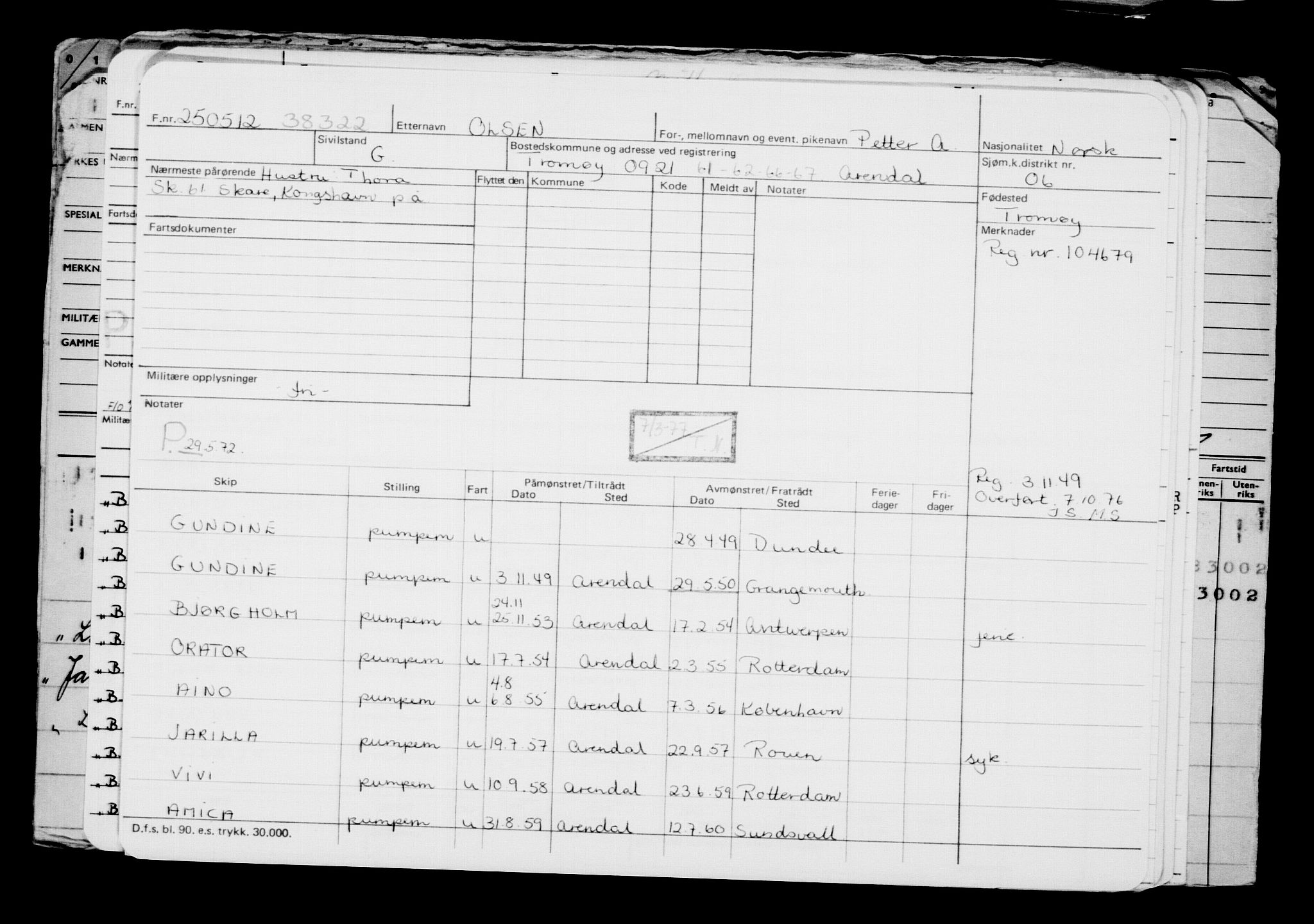 Direktoratet for sjømenn, AV/RA-S-3545/G/Gb/L0104: Hovedkort, 1912, p. 660