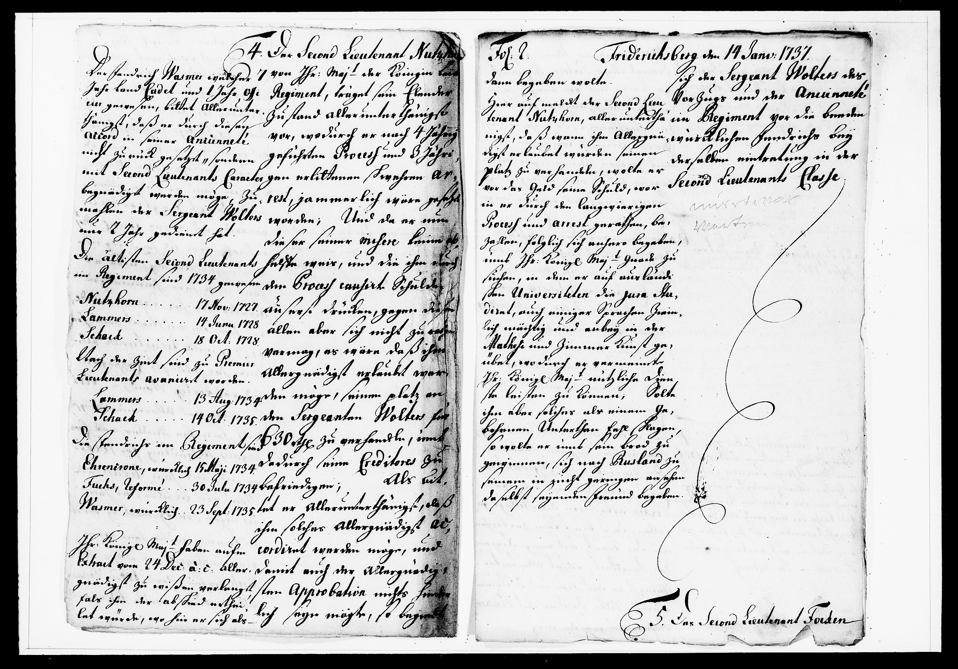 Krigskollegiet, Krigskancelliet, DRA/A-0006/-/1138-1142: Refererede sager, 1737, p. 10