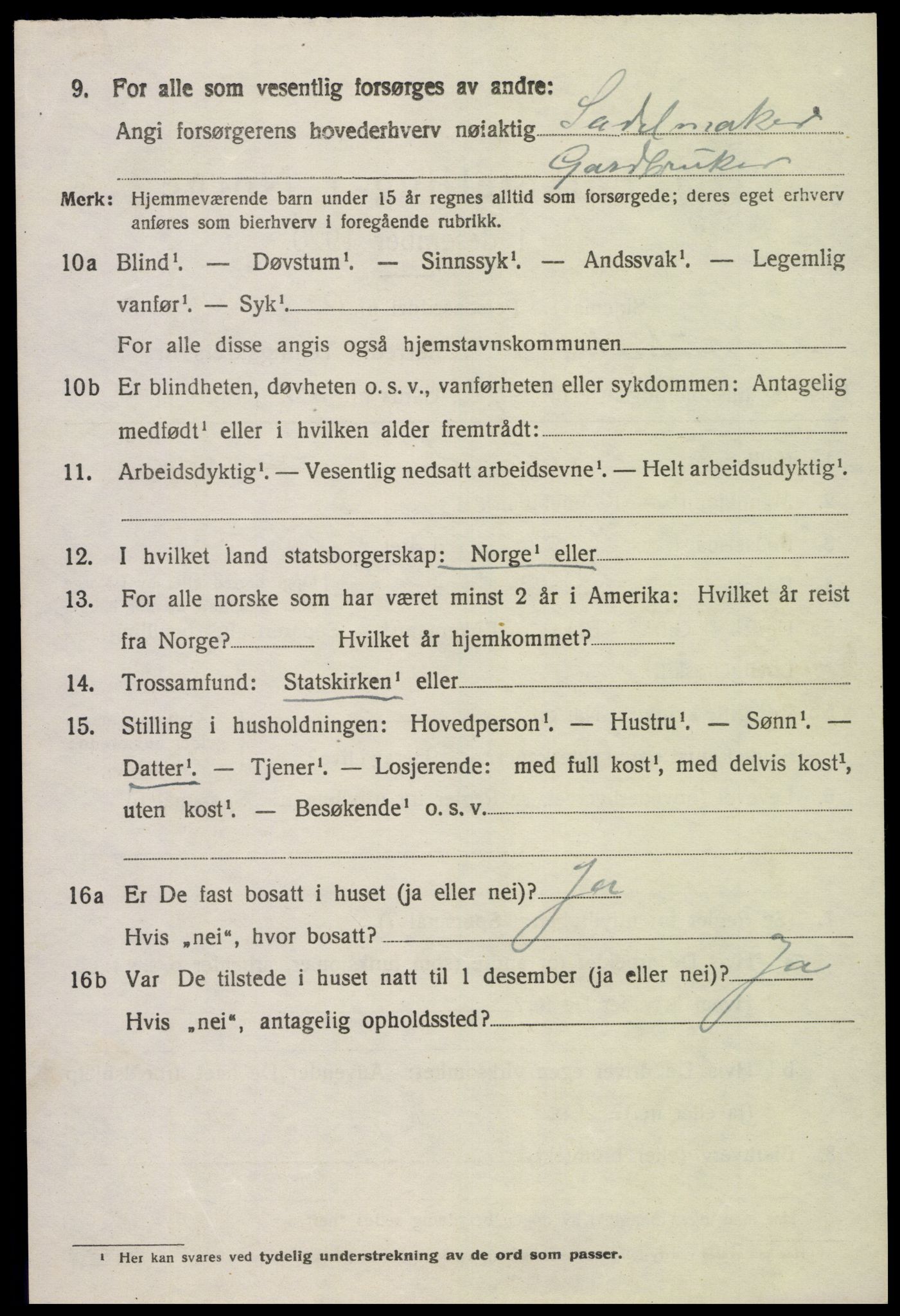 SAK, 1920 census for Sør-Audnedal, 1920, p. 3444