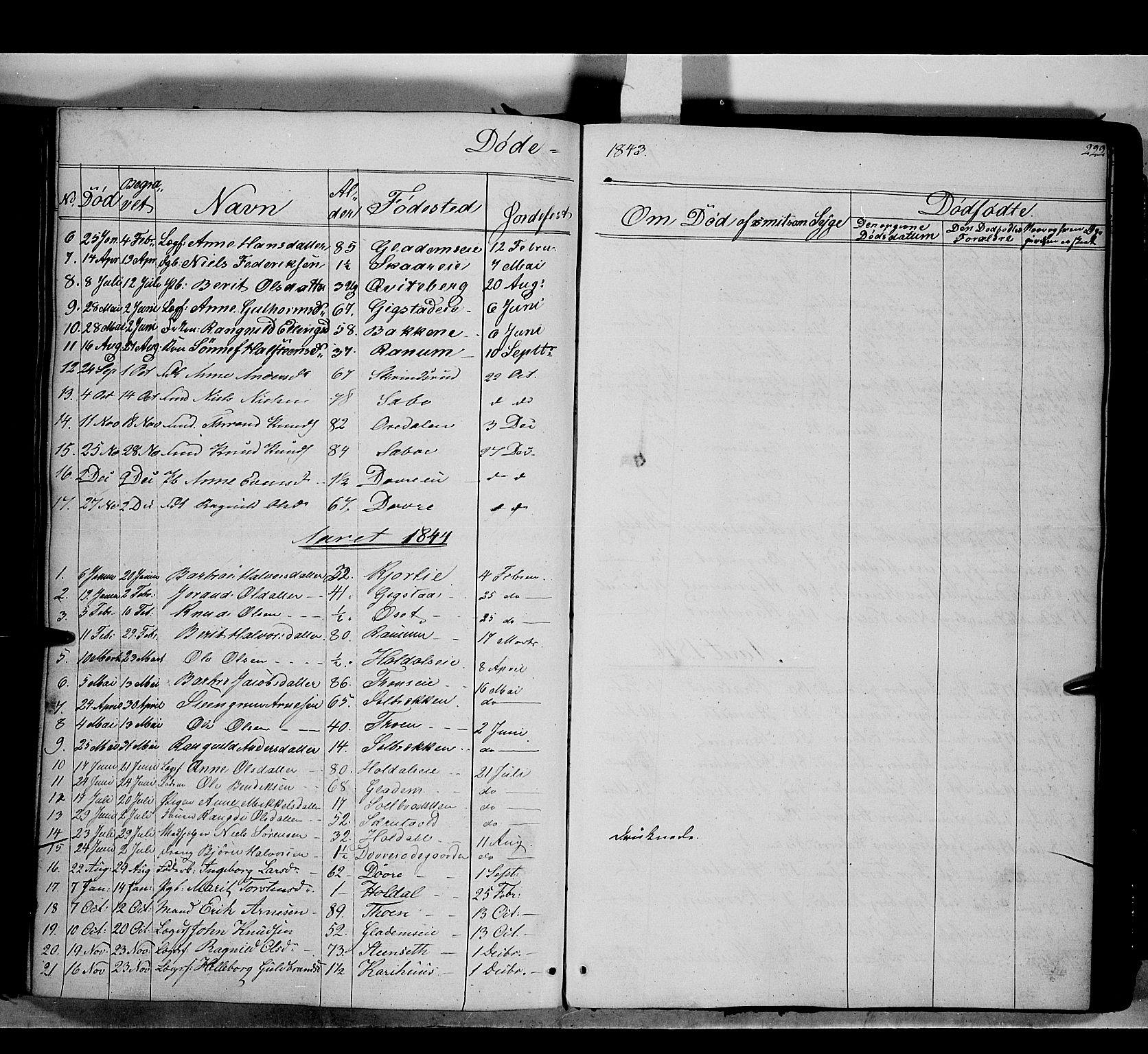 Nord-Aurdal prestekontor, SAH/PREST-132/H/Ha/Haa/L0007: Parish register (official) no. 7, 1842-1863, p. 222
