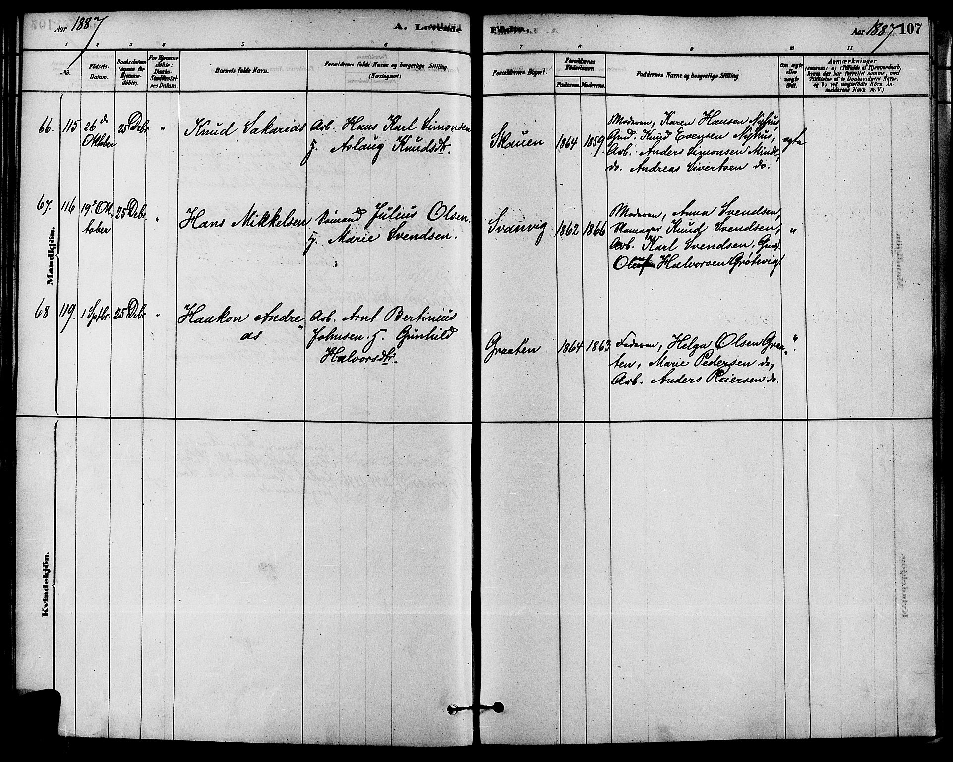 Solum kirkebøker, SAKO/A-306/F/Fa/L0009: Parish register (official) no. I 9, 1877-1887, p. 107