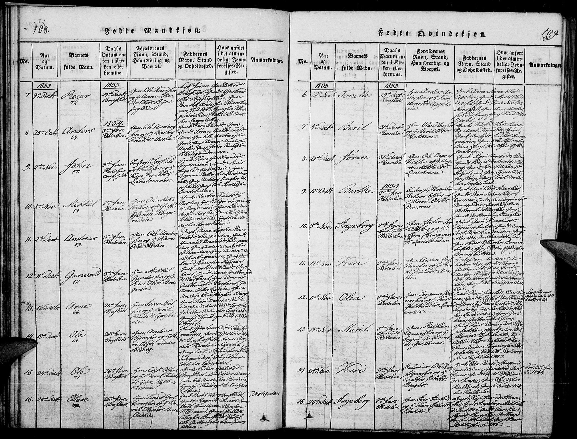 Sør-Aurdal prestekontor, SAH/PREST-128/H/Ha/Haa/L0003: Parish register (official) no. 3, 1825-1840, p. 108-109
